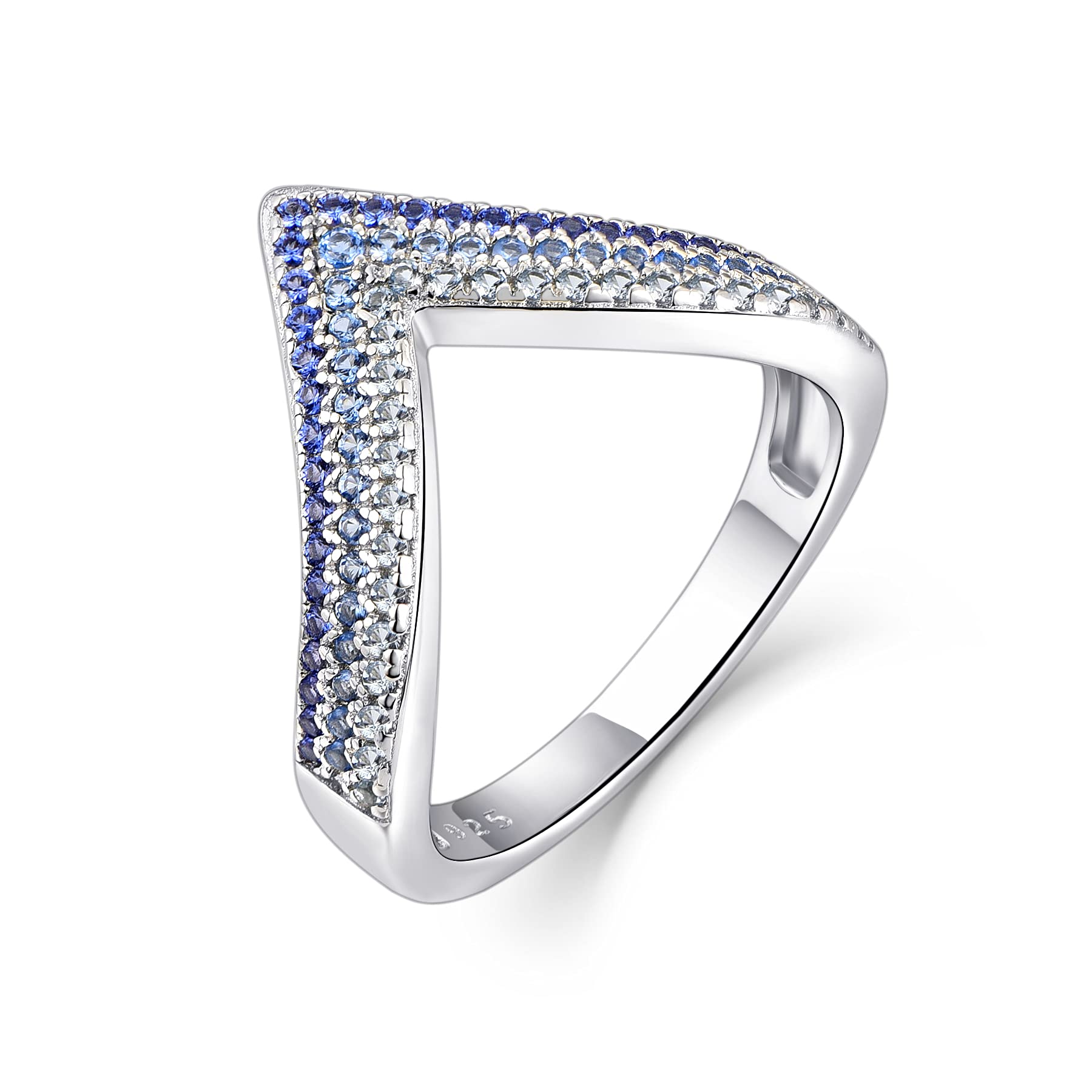 Stunning Sterling Silver Cubic Zirconia Curved Wedding Band Ring Enhancer for Women | Size 5-10 | Perfect Engagement Ring Guard & Bridal Jewelry Gift | Ideal for Weddings, Anniversaries & Special Occasions