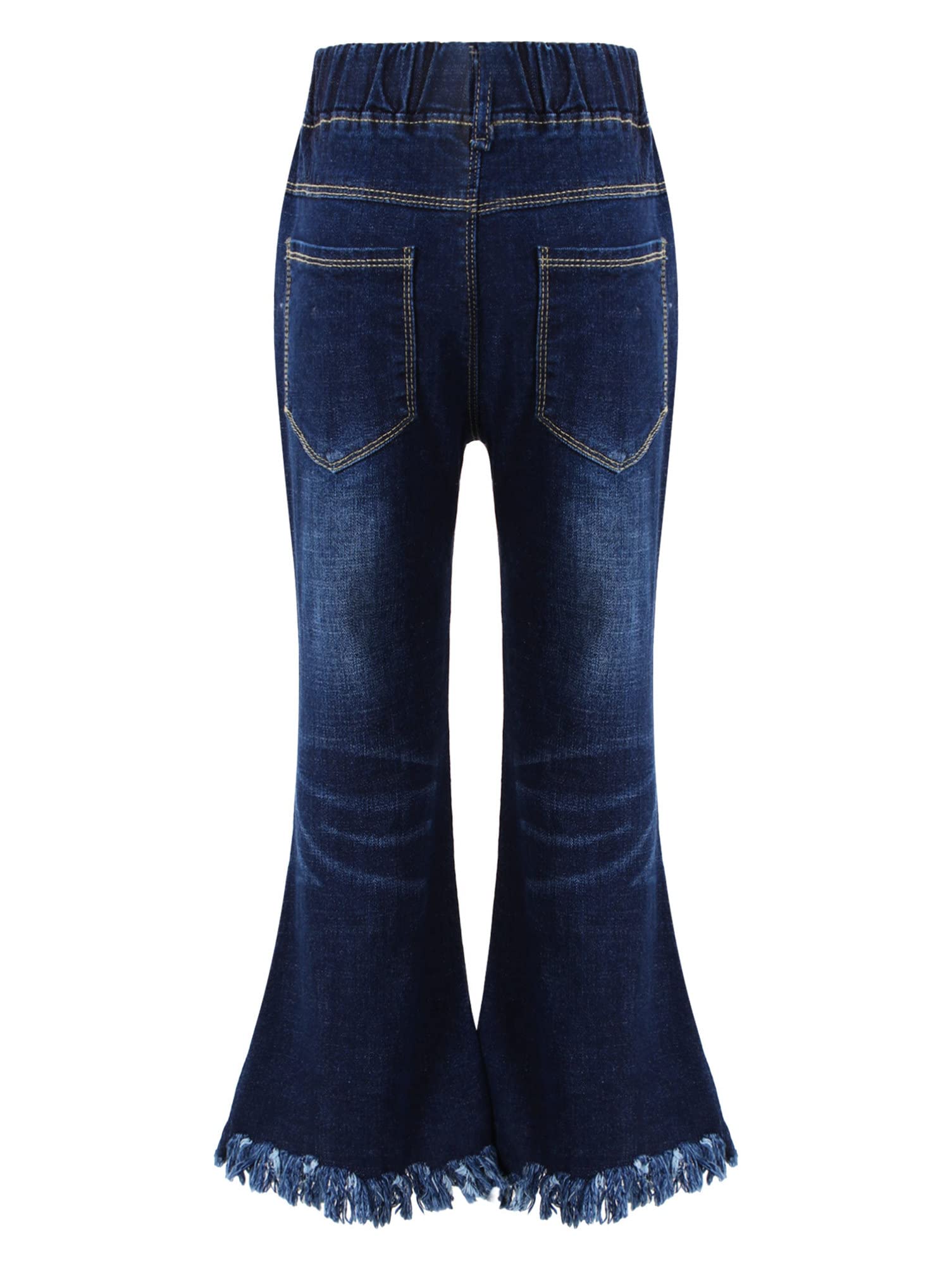 Aislor Girls Flare Pants for Kids - Bell Bottom Denim Jeans with Ruffle Bowknot & Tassel Hem | Cute Casual Outfit for School, Playdates & Family Photos