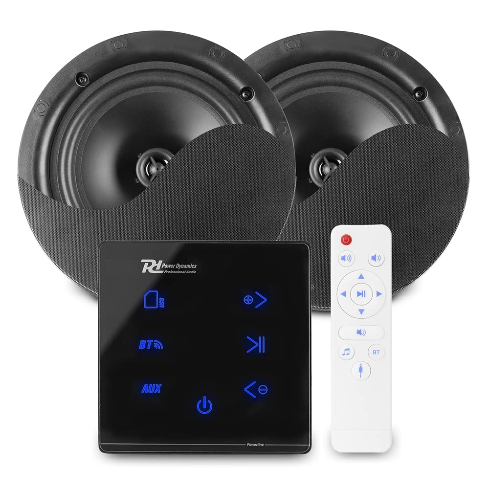 Power Dynamics Bluetooth Ceiling Speaker Kit with A50B Wall Amplifier & 2x NCSS6B 6.5