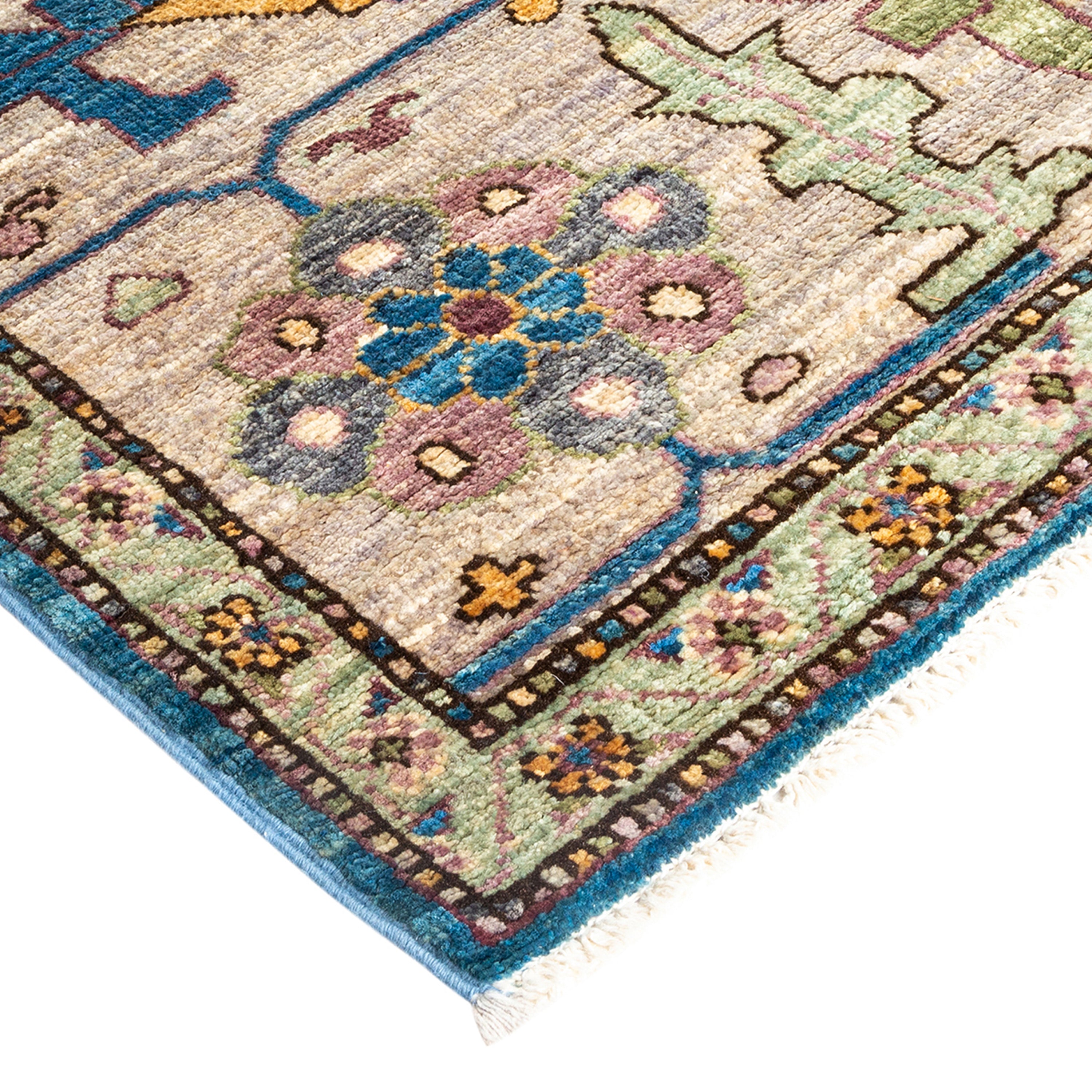 Handmade Blue Traditional Serapi Wool Rug 8'5 x 10'7 - Authentic Persian Design for Living Room, Bedroom & Home Decor