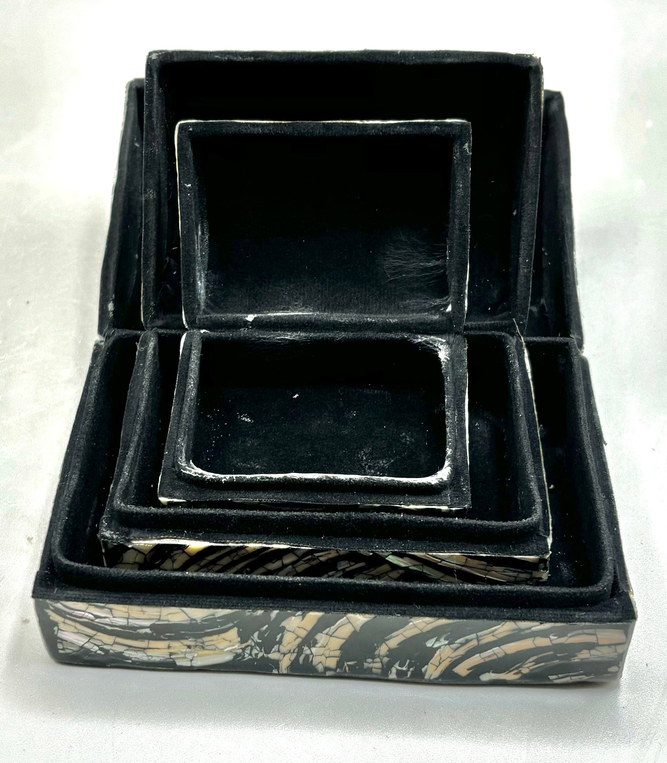 Exquisite Abalone Shell Jewelry Nesting Boxes - Handcrafted Gift Box for Rings, Necklaces & Keepsakes - Perfect for Wedding, Anniversary & Birthday Presents