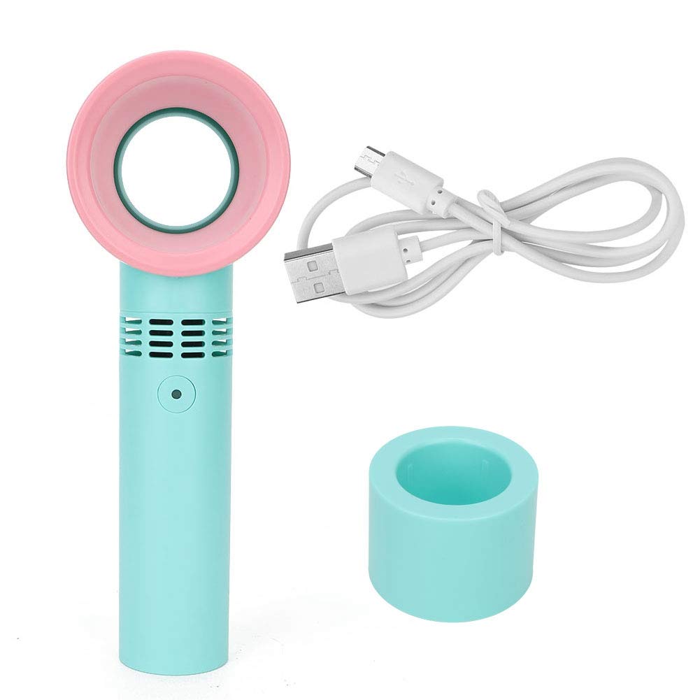 Mini Portable Bladeless Handheld Fan - USB Rechargeable Cooling Fan for Personal Use, Travel, Office & Eyelash Extension (Blue) | Lightweight & Quiet Air Circulator for Summer, Outdoor Activities & Makeup Artists