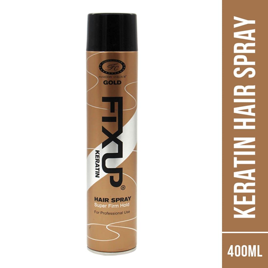 Fashion Gold Keratin Super Firm Hold Hair Spray - 400ml for Strong, Long-Lasting Styling - Perfect for Parties, Weddings & Everyday Use