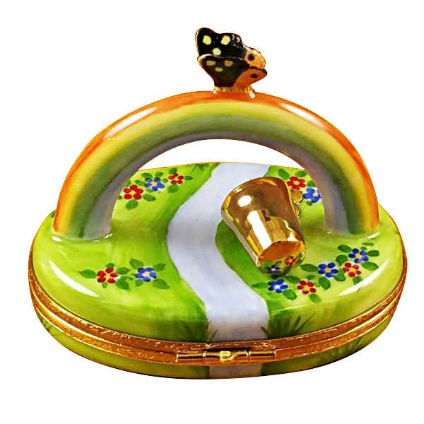 Pot of Gold Rainbow Limoges Trinket Box - Hand-Painted French Porcelain Collectible for St. Patrick's Day Decor & Gift Giving