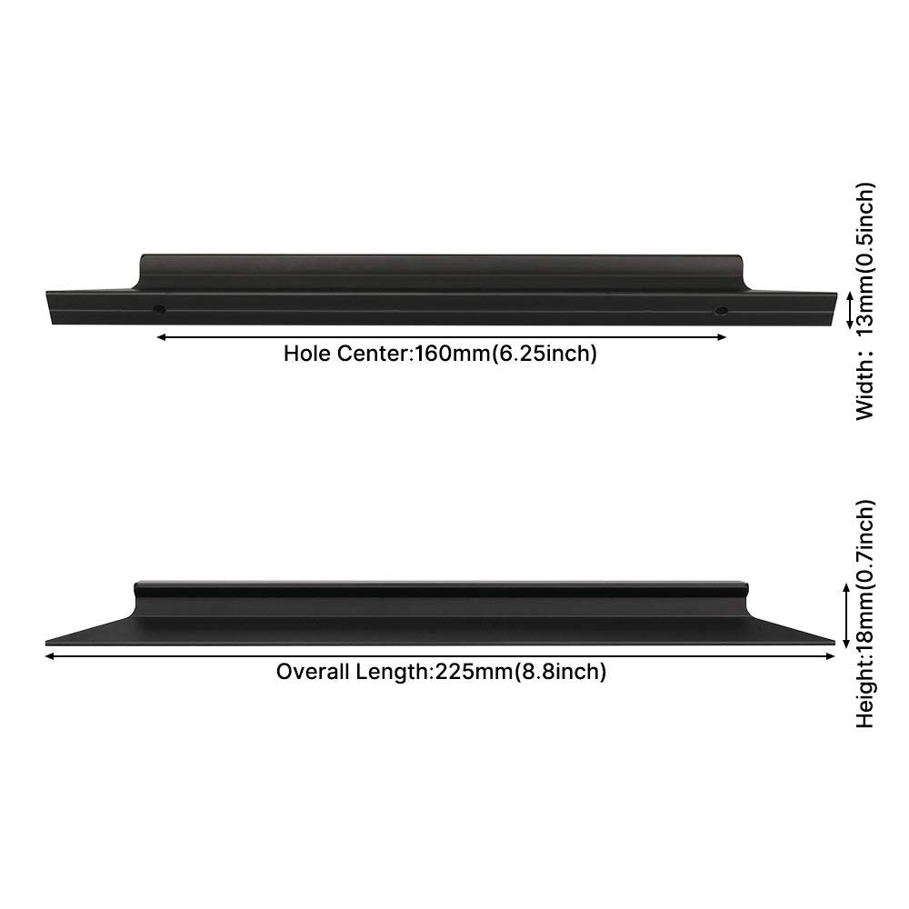 25 Pack Black Aluminum Alloy Cabinet Handles & Drawer Pulls - 6-1/4