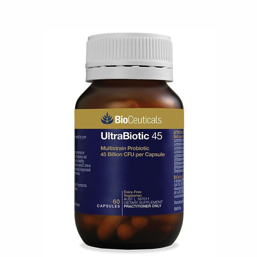 BioCeuticals UltraBiotic 45 - Premium Probiotic Supplement for Gut Health & Immune Support | 45 Billion CFU | Digestive Wellness & Immune Booster | Ideal for Daily Use, Travel & Post-Antibiotic Recovery