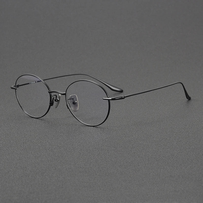 Stylish Black Titanium Full Rim Oval Round Eyeglasses for Women - Lightweight & Durable Frame for Work, Reading & Everyday Fashion