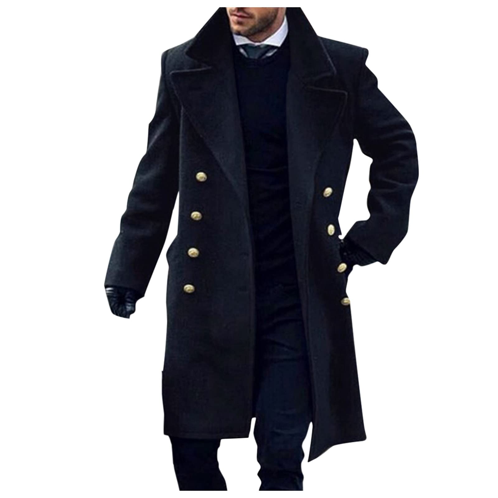 Zanjkr Men's Cute Zip Up Hoodie - Winter Wool Double Layer Trench Coat with Warm Collar | Cozy Outerwear for Casual Wear, Street Style & Cold Weather Protection
