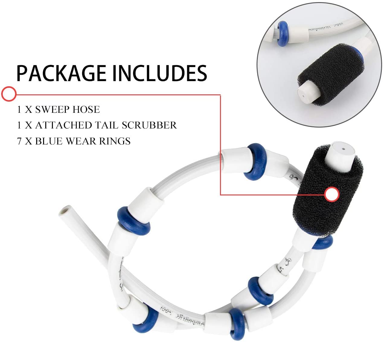 Funmit Automatic Pool Cleaner Sweep Hose Replacement for Zodiac Polaris 280 380 480 180 - B5 B-5 2 Pack - Ideal for In-Ground & Above Ground Pools