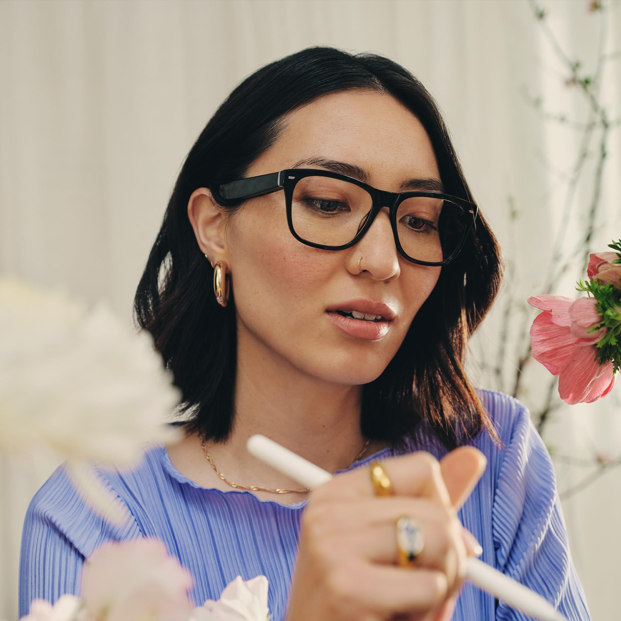 Amazon Echo Frames (2nd Gen) - Smart Glasses with Alexa Built-in, Square Frame Blue Light Blocking Glasses for Work, Driving & Digital Eye Strain Relief