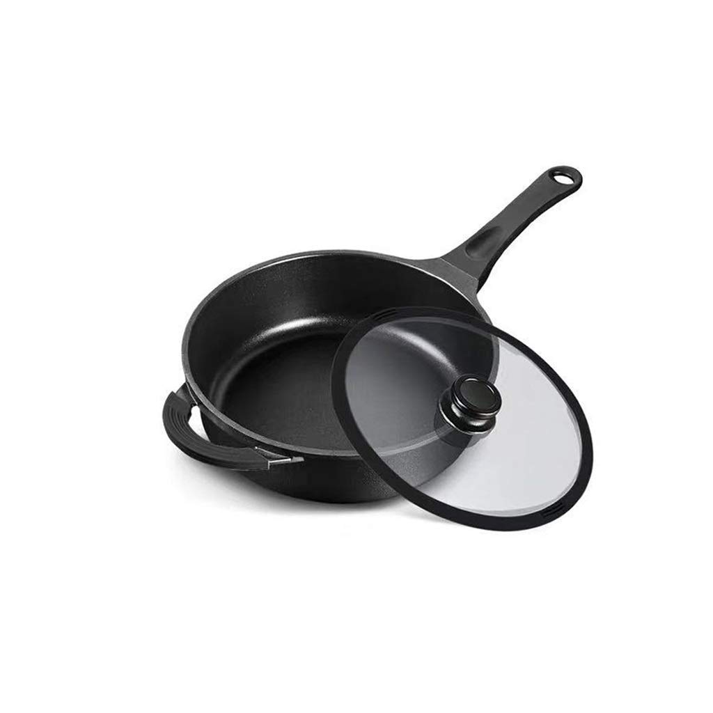 Premium Black Non-Stick Frying Pan - 24cm Wrought Aluminum Induction Cookware, Healthy Oil-Free Cooking - Perfect for Stir Fry, Sautéing & Professional Kitchen Use