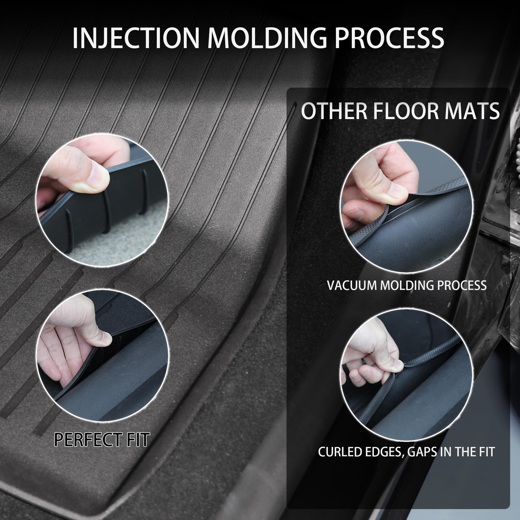 Premium All-Weather Tesla Model 3 Floor Mats (2024-2025) - Custom Fit 6-Piece Set with Cargo Liner | Waterproof & Durable Interior Accessories for Pets, Kids & Highland Model | Perfect for Daily Commute, Road Trips & Family Adventures