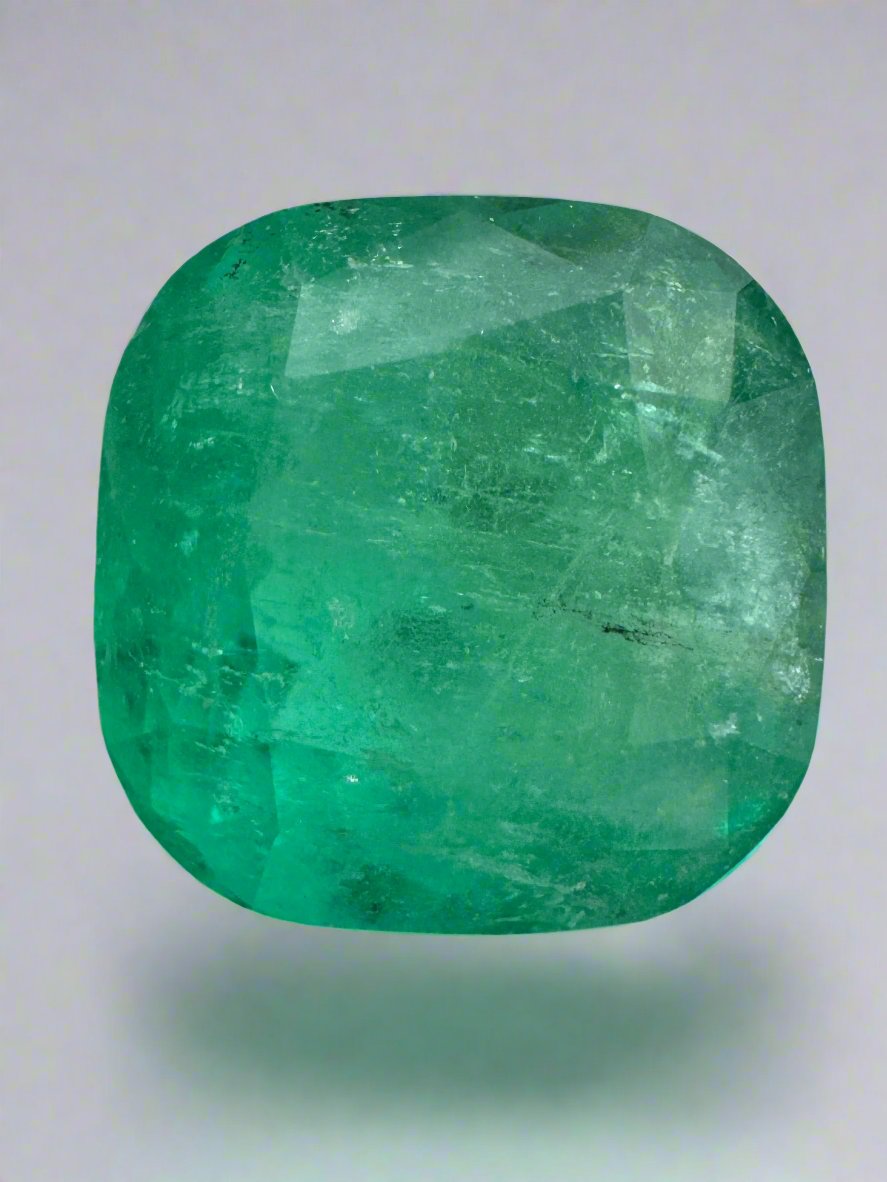 5.33 Carat Natural Colombian Emerald Gemstone - 10.8x10.7mm Earthy Green Loose Cushion Cut for Jewelry Making, Engagement Rings & Luxury Gifts