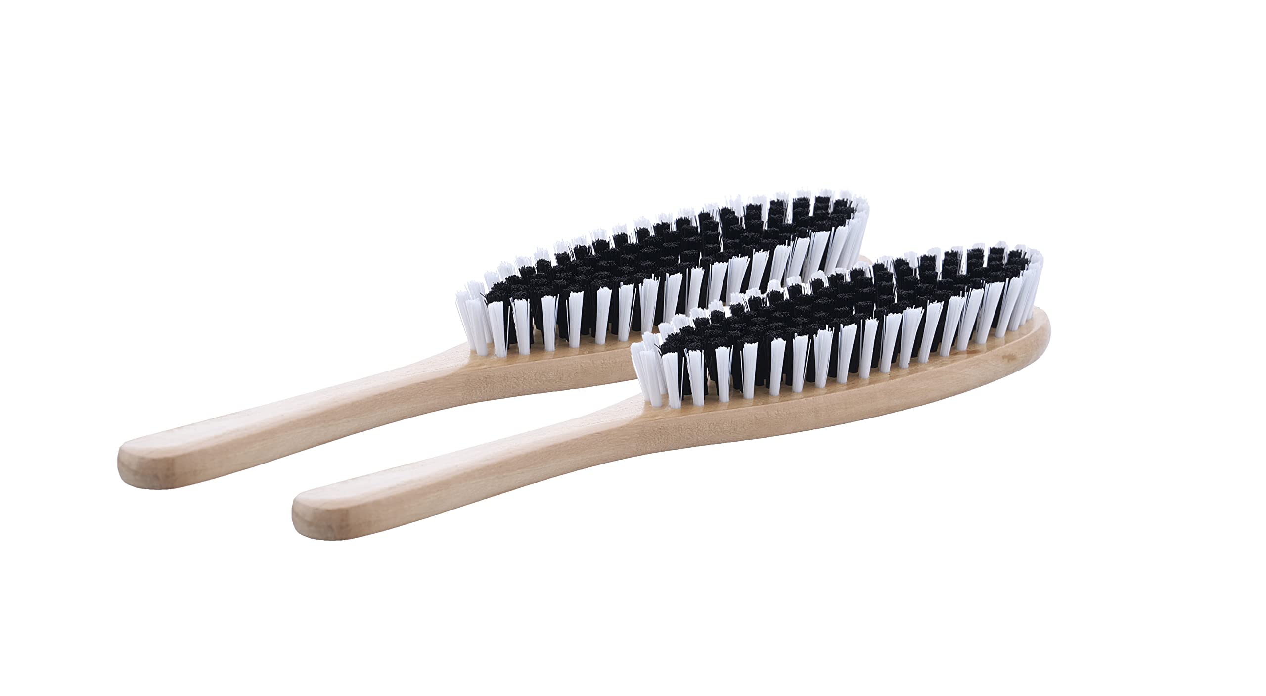 Premium Clothes Brush & Lint Remover - 2 Pack with Sturdy Bristles & Wood Handle for Wool Suits, Pet Hair, Suede, Hats - Perfect for Wardrobe Care, Dry Cleaning Prep & Travel Essentials