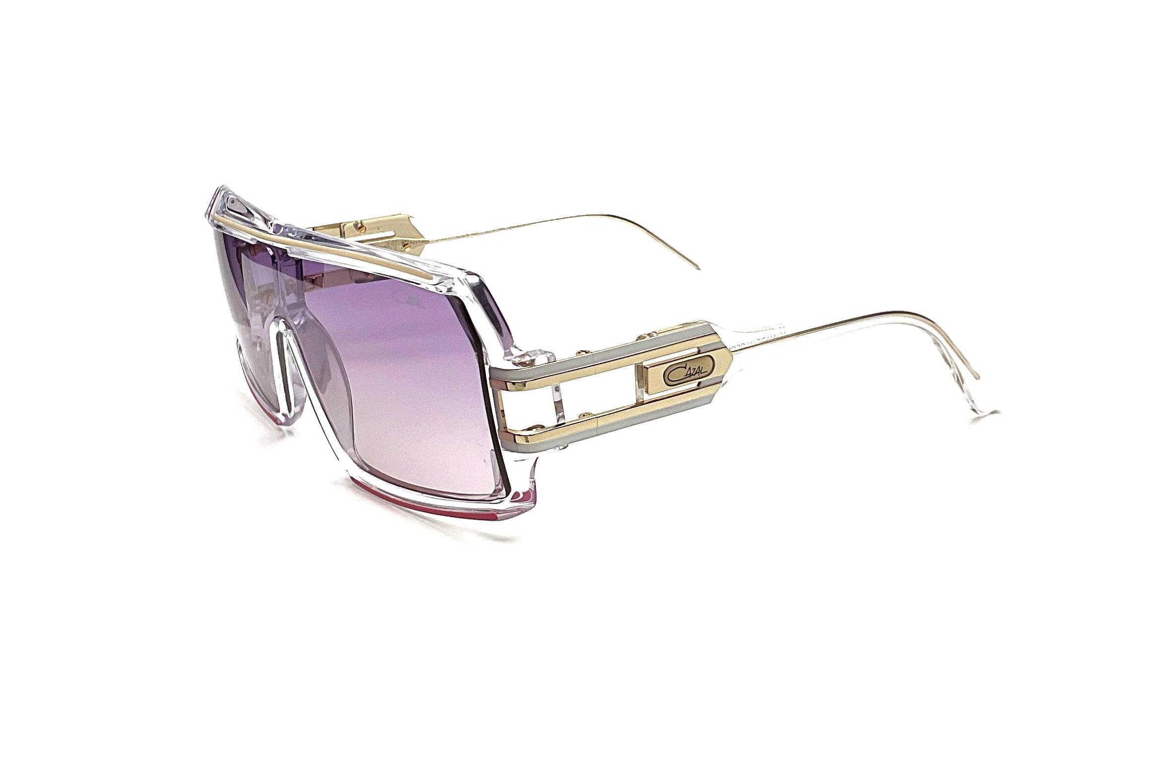 Cazal 585 Sunglasses - Crystal/Gold Frame Retro Aviator Style for Men & Women - Perfect for Outdoor, Driving, and Fashion Accessories
