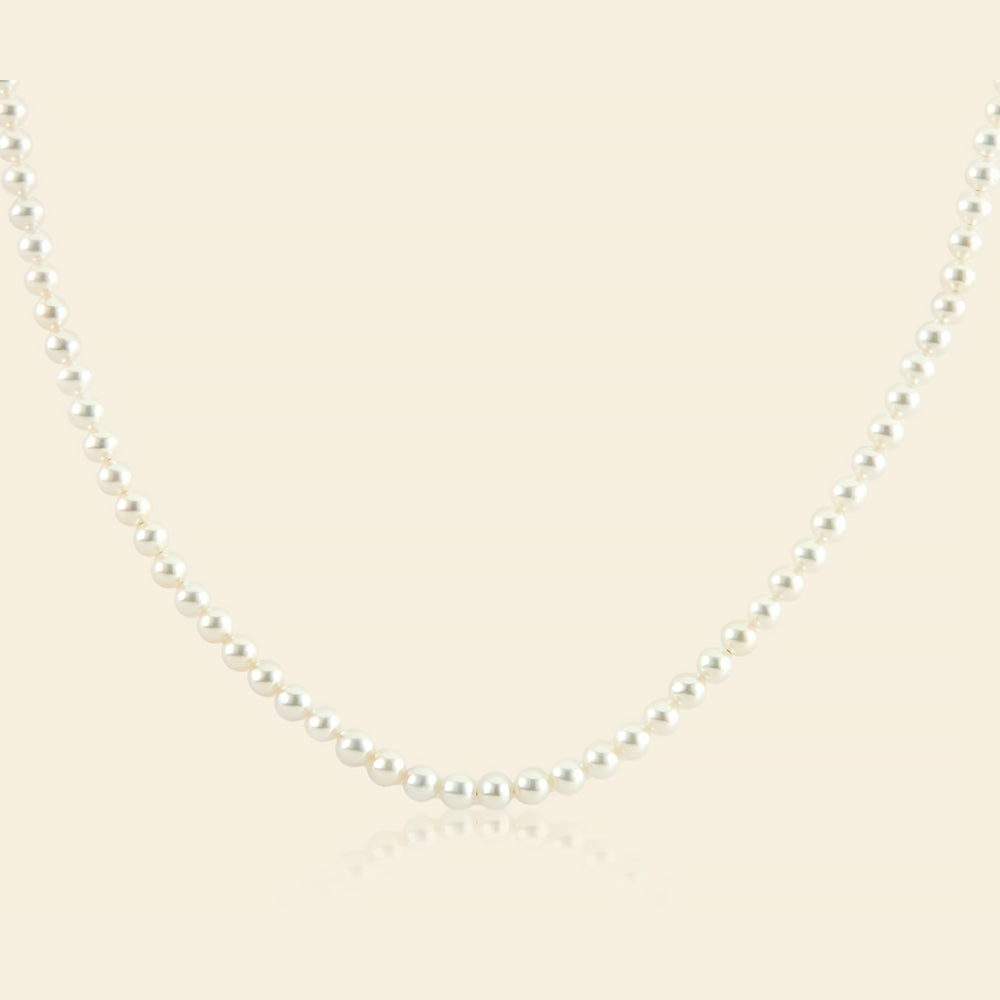 AAA Freshwater Pearl Strand Necklace - 3.5-4mm Pearls, 17 Inch Length - Elegant Jewelry for Women, Perfect for Weddings, Parties & Special Occasions