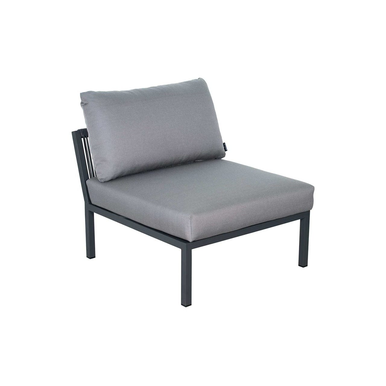 Bahamian Outdoor Sectional Armless Chair - Waterproof Wicker Patio Furniture for Poolside, Garden, and Backyard Relaxation