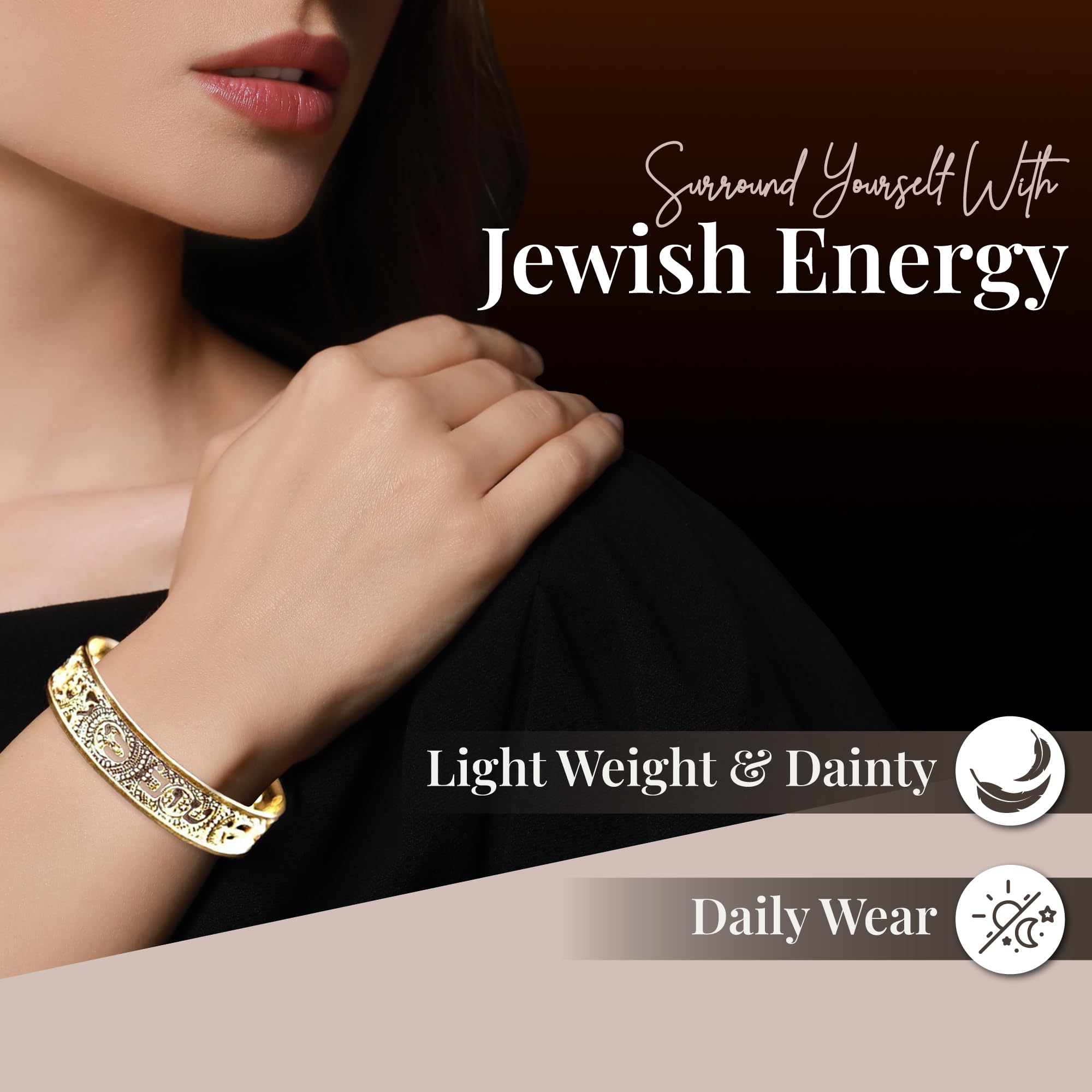 Shma Israel Dainty Cuff Bracelet - 14K Gold Plated Hebrew Scripture Jewelry for Women | Handmade Jewish Spiritual Gift, Bible Verse Jewelry with Inspirational Message | Perfect for Hanukkah, Bat Mitzvah & Daily Wear