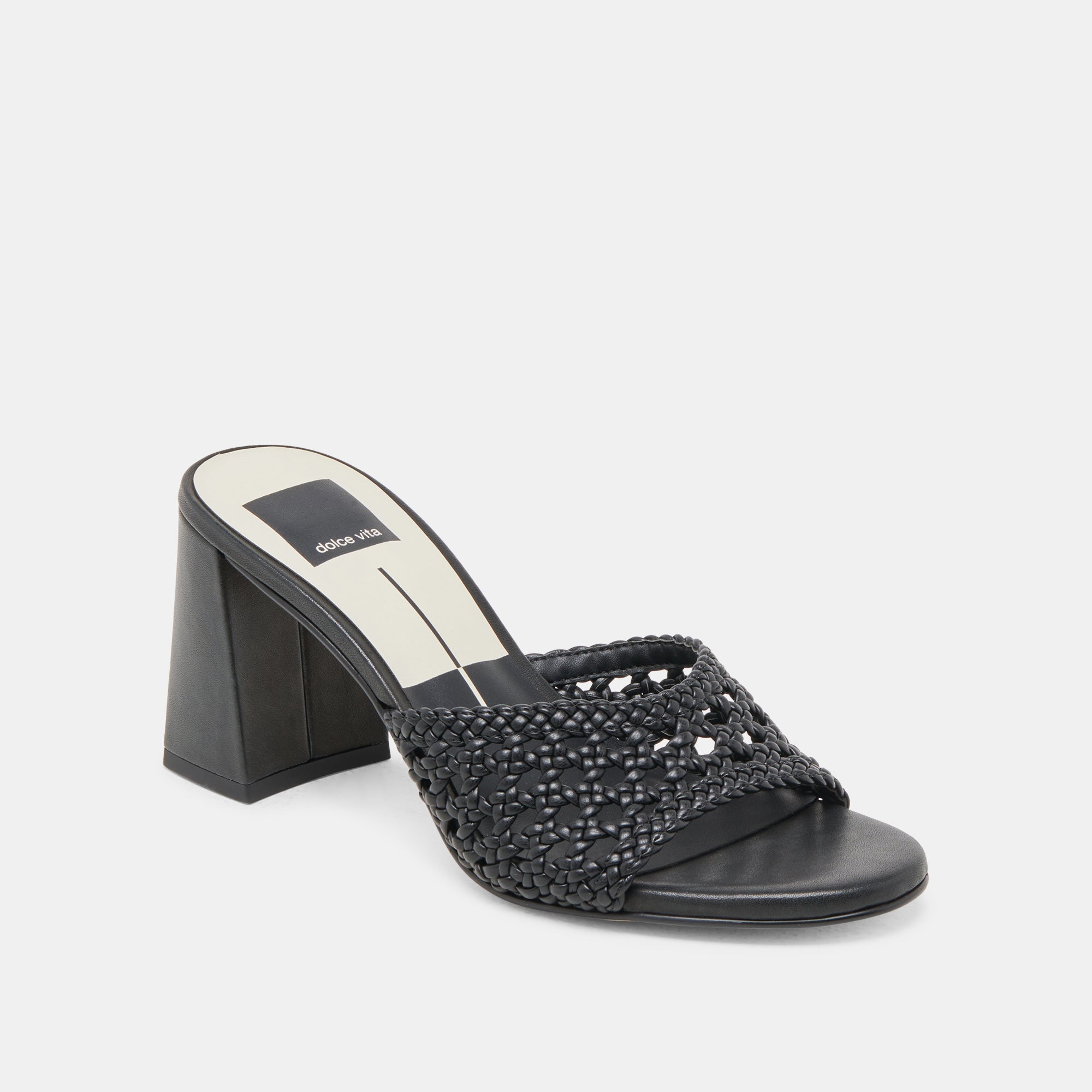 MARGOE Black Woven Stella Heels - Women's Fashion High Heels for Party, Wedding & Evening Events