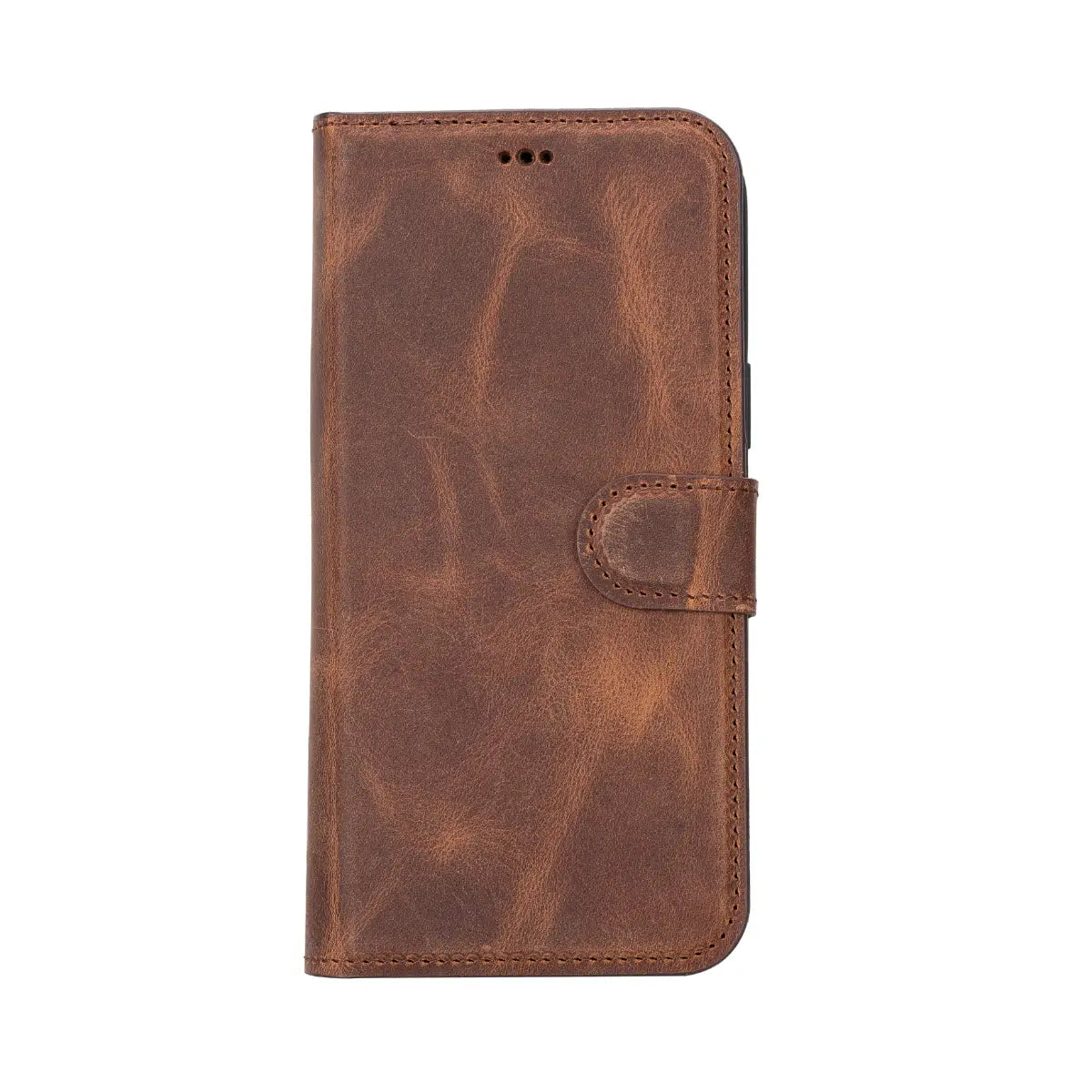 Vintage Brown Distressed Leather Wallet Case for iPhone 14 Plus - Slim Protective Cover with Card Slots | Perfect for Everyday Use, Travel & Business (iPhone 14 Plus)