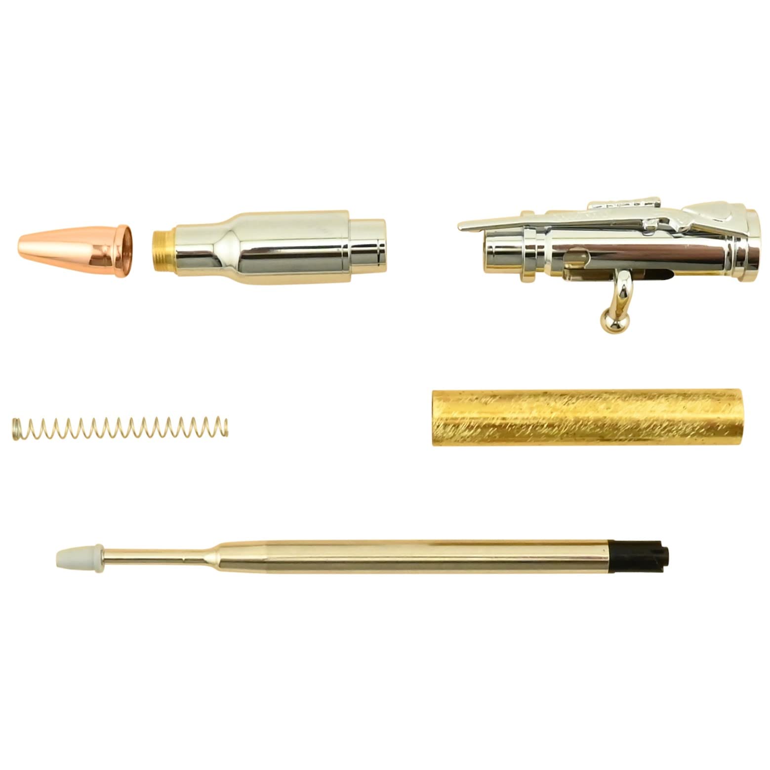 Penn State Industries PKCP8010 Bolt Action 30 Cal Ballpoint Pen Kit - Chrome Finish Woodturning Project (5-Pack) - Perfect for DIY Woodworking, Gifts & Office Use