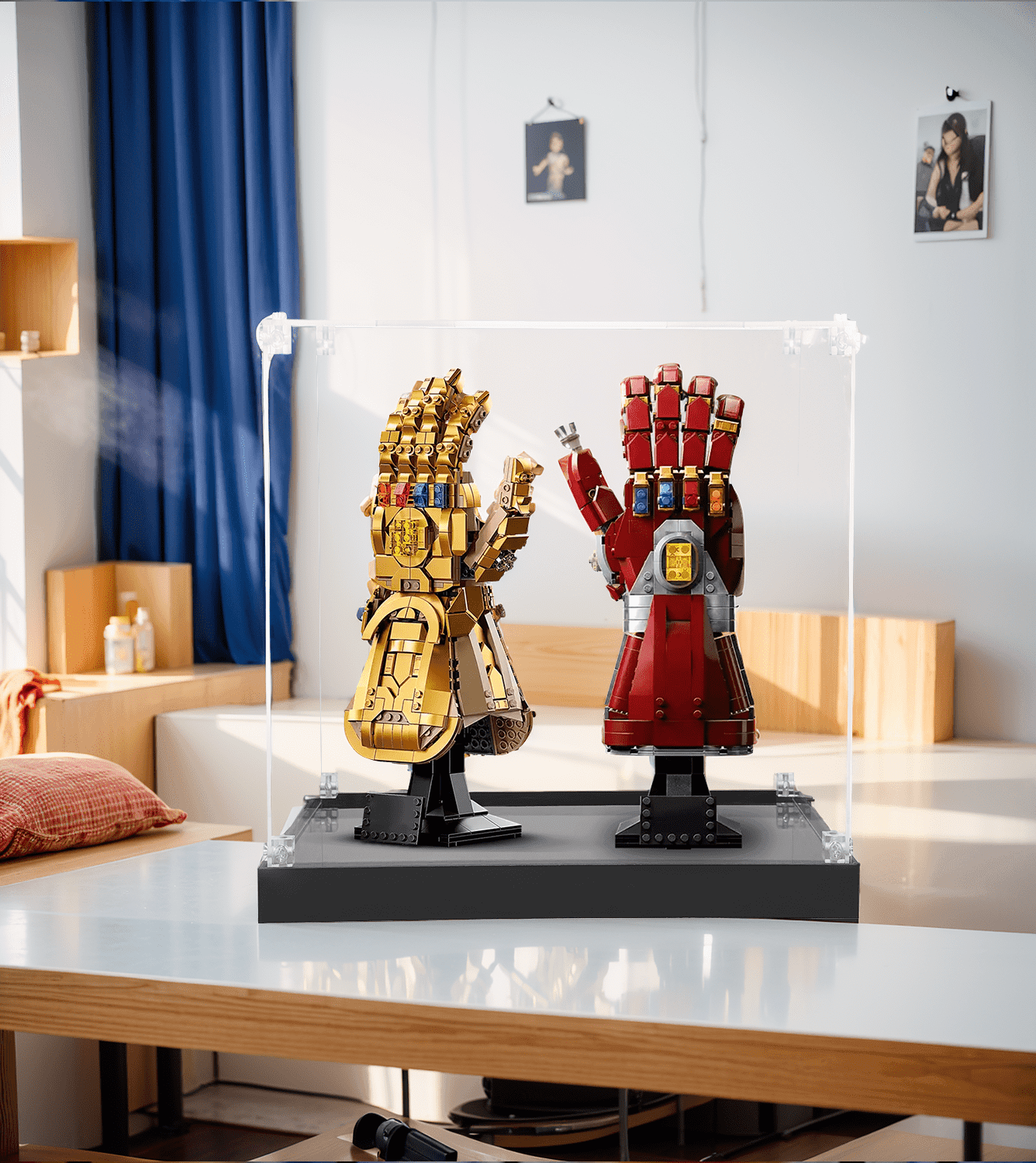 Premium LEGO Infinity Gauntlet 76191 & Nano Gauntlet 76223 Display Case - Protective Showcase for Marvel Collectible Sets | Perfect for Home Decor, Office Display & Collector Showcases