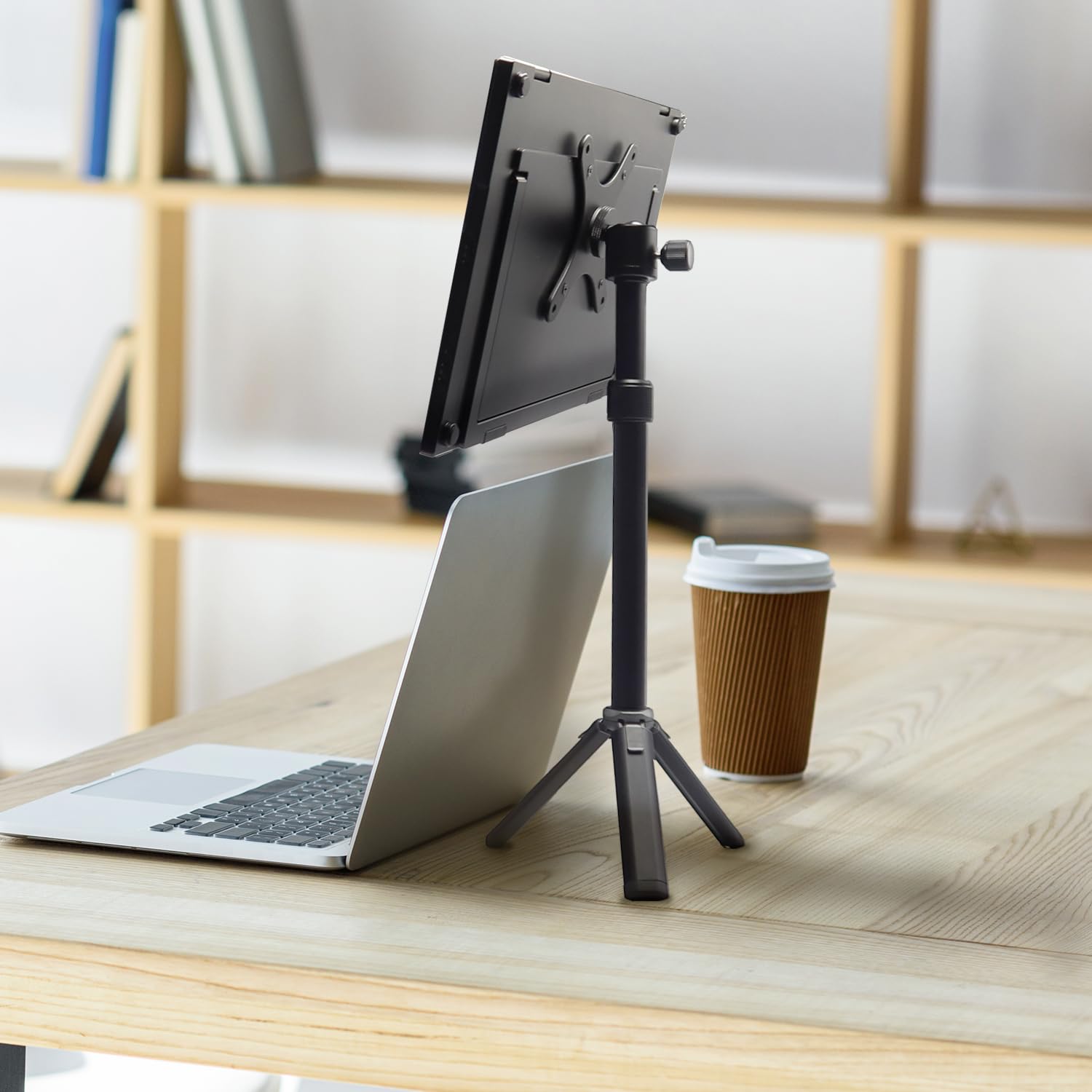 Kado Metal Portable Monitor Stand Tripod - 100x100mm & 75x75mm VESA Mount Adapter Bracket Plate with 360° Ball Head & 1/4