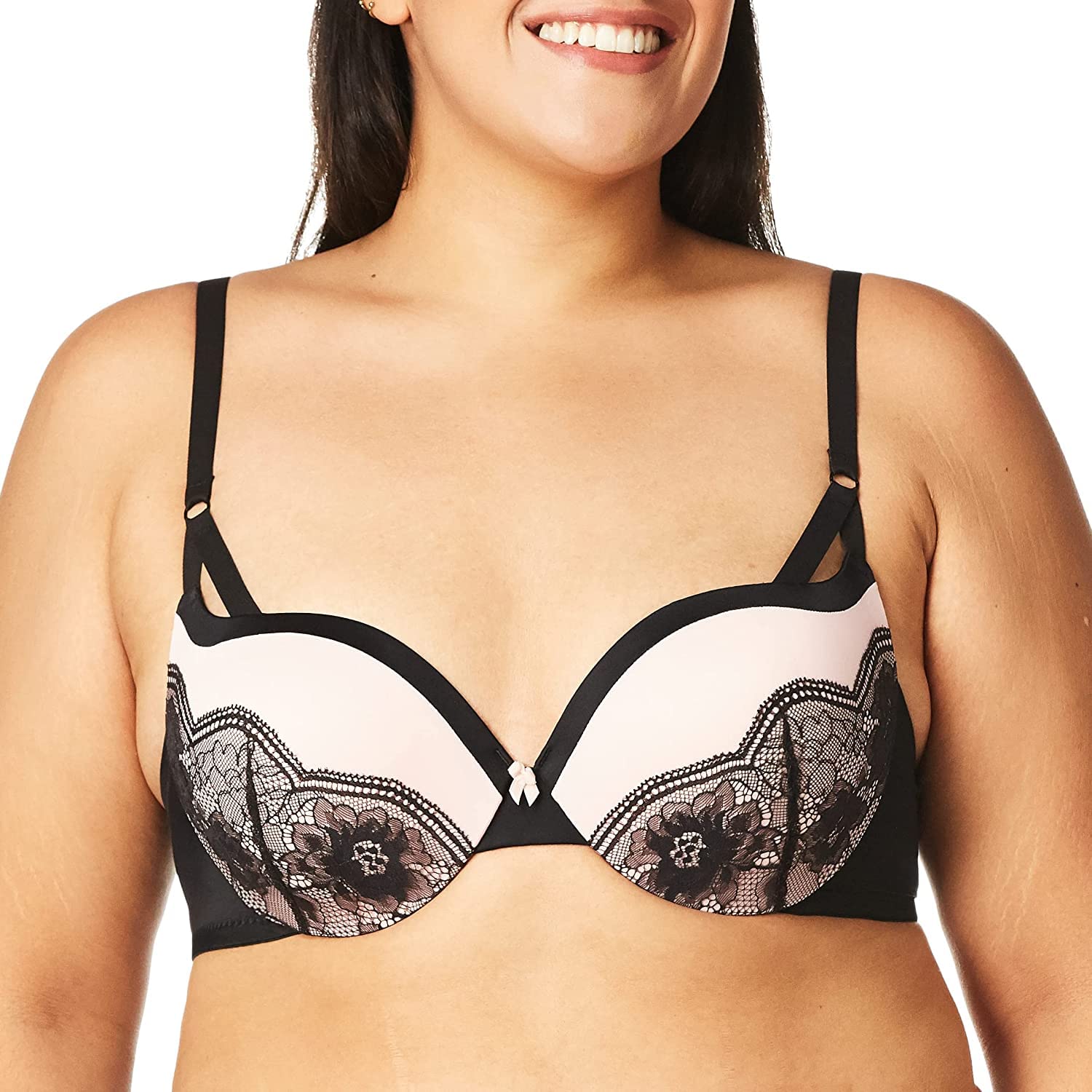 Maidenform Women's Underwire Push-Up Bra - Smoothing Lace Demi Bra with Lift Support | Comfortable Everyday Wear for Work & Special Occasions