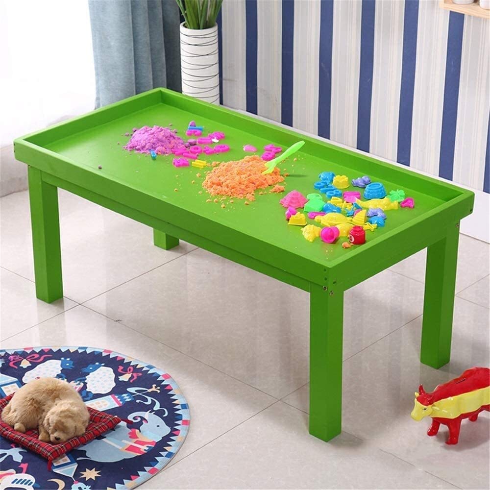 5-in-1 Kids Activity Table with Building Blocks - Large Play Set for Indoor & Outdoor Use (100x60x52cm) | Includes Storage Area & Water Play Features | Blue/Pink/Yellow | Perfect for Toddler Learning, Creative Play & Backyard Fun