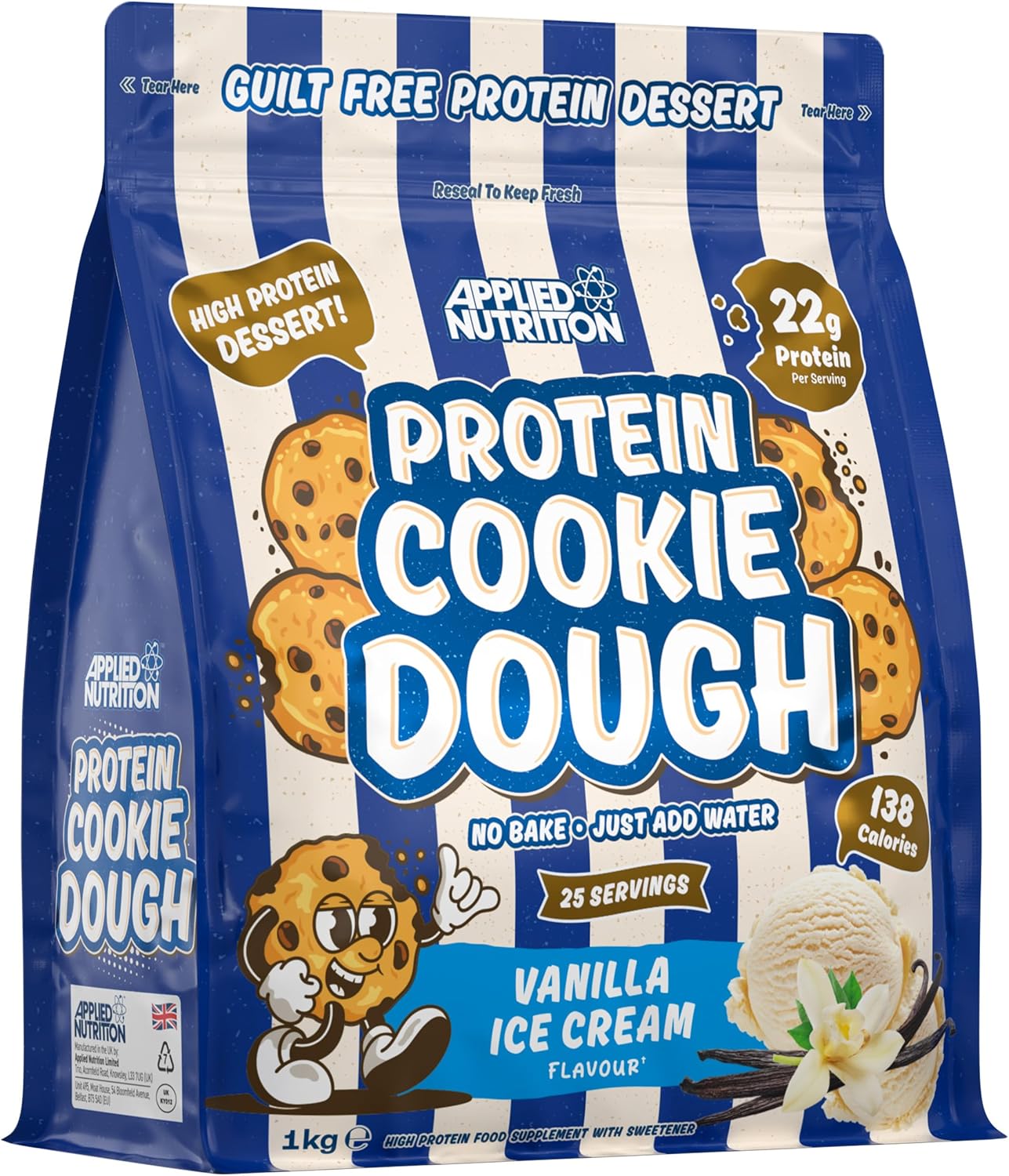 Applied Nutrition Protein Cookie Dough 1kg - High Protein Snack for Fitness & Weight Loss | Perfect for Post-Workout Recovery & Healthy Dessert