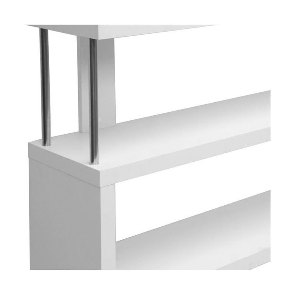 Allora 6 Shelf Modern White Wood Bookcase - Stylish Storage for Living Room, Office, or Bedroom