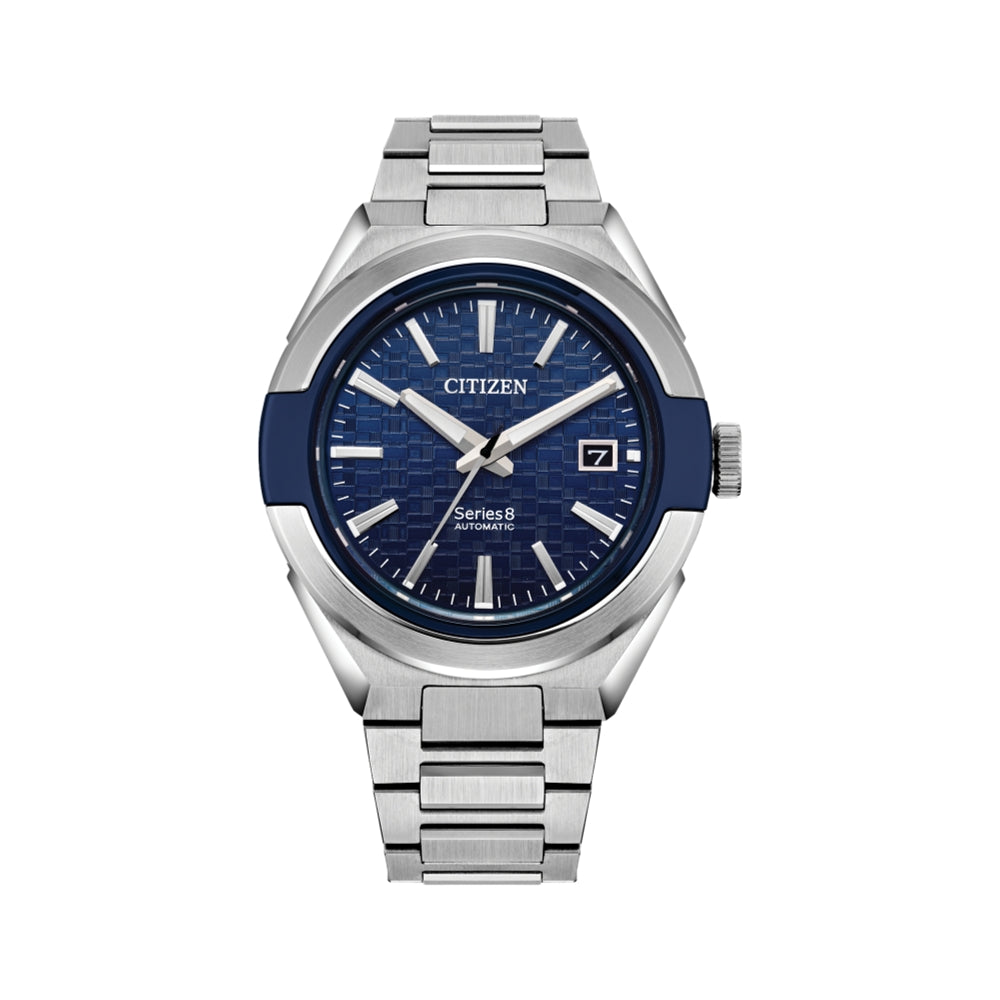 Series 8 870 Automatic 40.8mm Blue Dial Men's Watch with Stainless Steel Bracelet - Perfect for Business, Casual Wear & Special Occasions