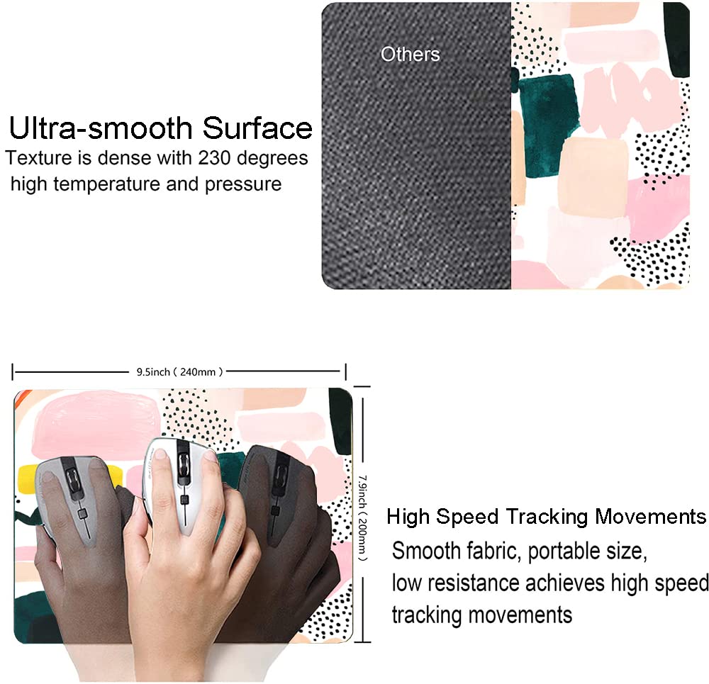 Abstract Graphic Design Mouse Pad - Non-Slip Rubber Base Washable Square Cloth Mousepad for Office Laptop & Wireless Mouse - Perfect for Home Office, Gaming & Work Desk Accessories