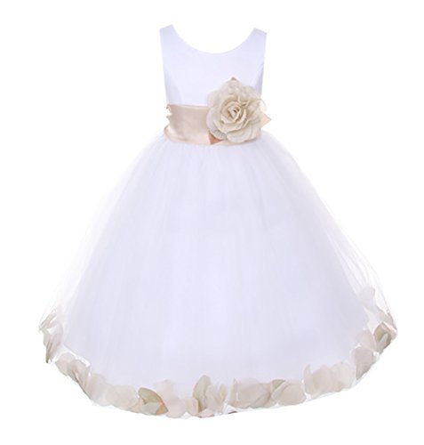 White With Champagne Sash, Flower & Petals