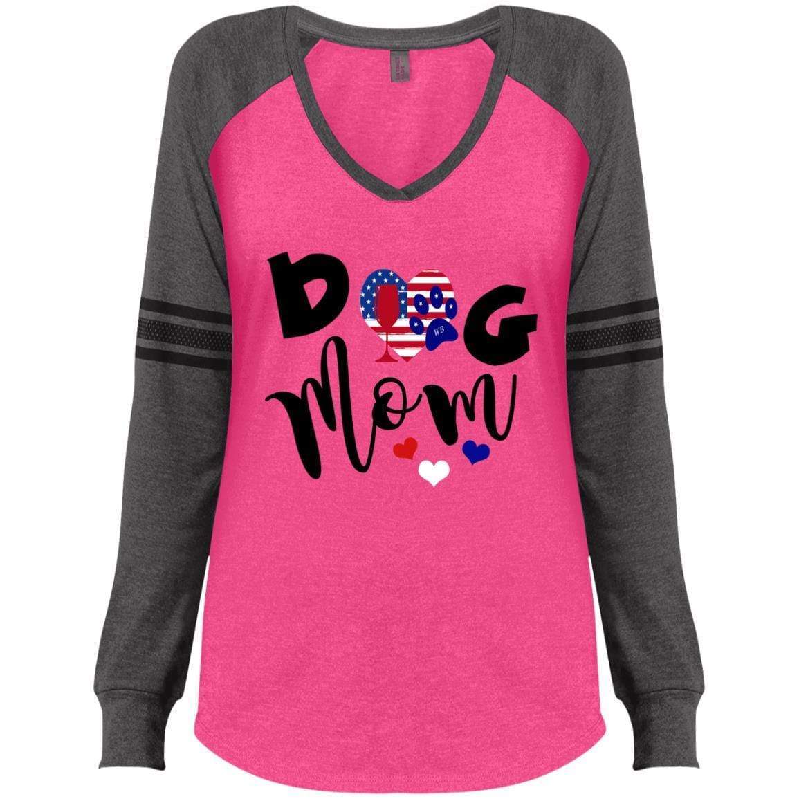 WineyBitches.Co Women's Long Sleeve V-Neck Gaming T-Shirt - Comfortable Casual Wear for Ladies Game Nights & Online Streaming