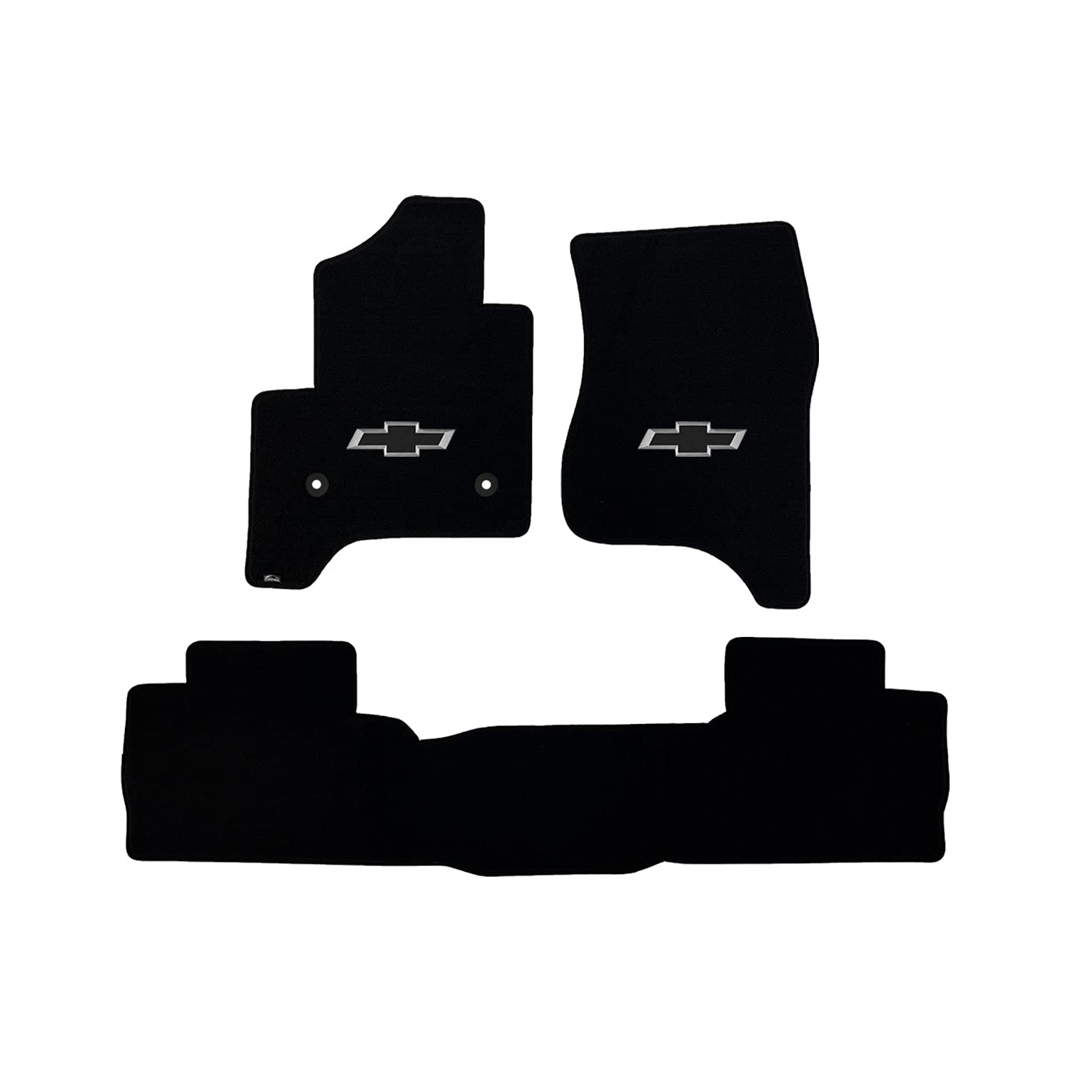 Premium Custom-Fit Carpeted Floor Mats for Chevy Tahoe 2015-2020 - Black Bowtie Design (Charcoal, 3-Piece Bench Set) | Durable Luxury Car Floor Liners for All-Weather Protection & Enhanced Interior Style
