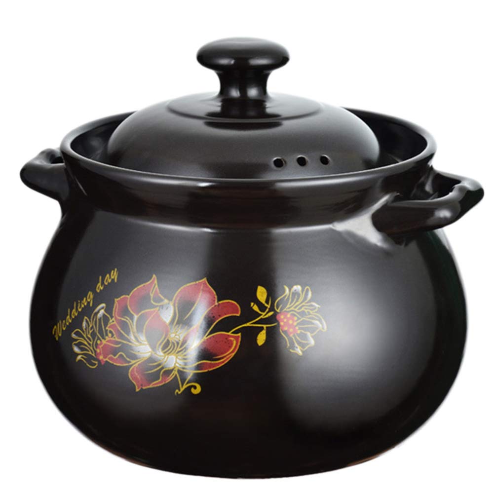 Premium Ceramic Stew Pot with Lid - 3.5QT Round Soup Pot & Stockpot, Stovetop Safe Ceramic Cookware for Slow Cooking, Braising, Simmering Soups & Stews - Perfect for Home Kitchen & Restaurant Use