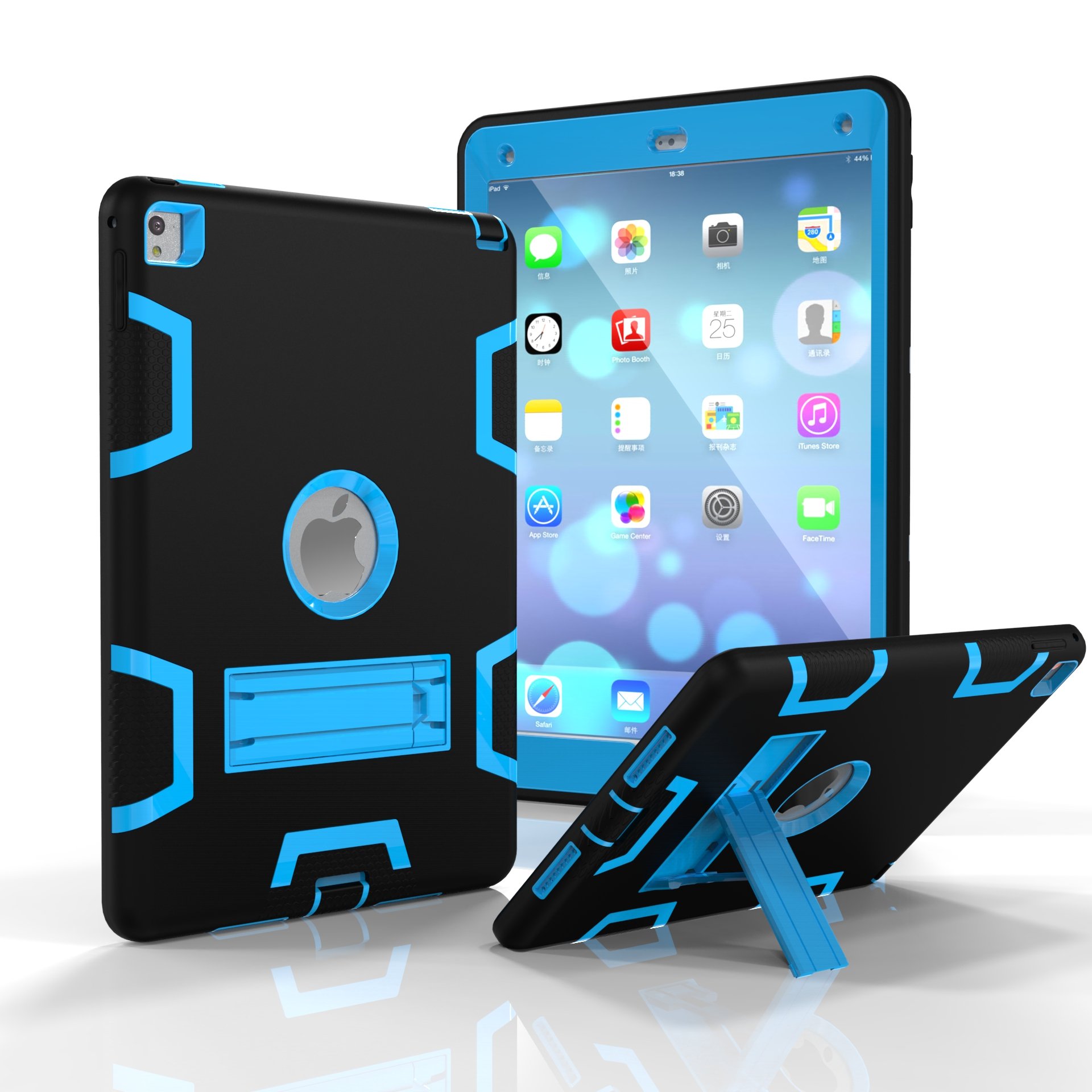 Premium Shockproof iPad Air 2 Case - Heavy Duty Hybrid Protective Cover with Kickstand for Apple iPad 6 (2014 Model) | 3-Layer PC & Silicone Armor Defender | Perfect for Outdoor, Travel & Daily Use