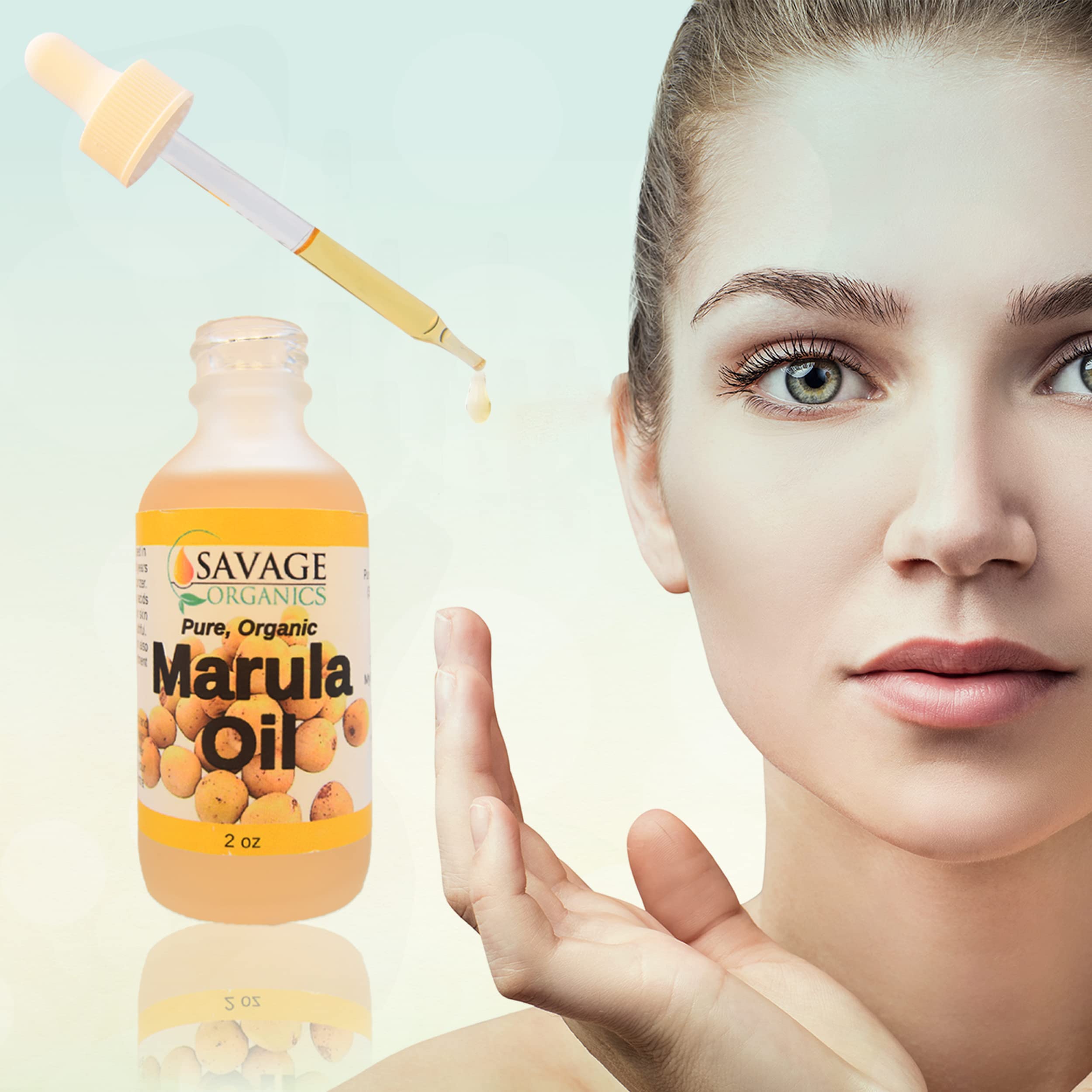 Organic Cold Pressed Marula Oil for Face & Hair - Premium 100% Pure Natural Facial Oil, 2 oz - Hydrates Skin & Strengthens Hair for Daily Beauty Routine