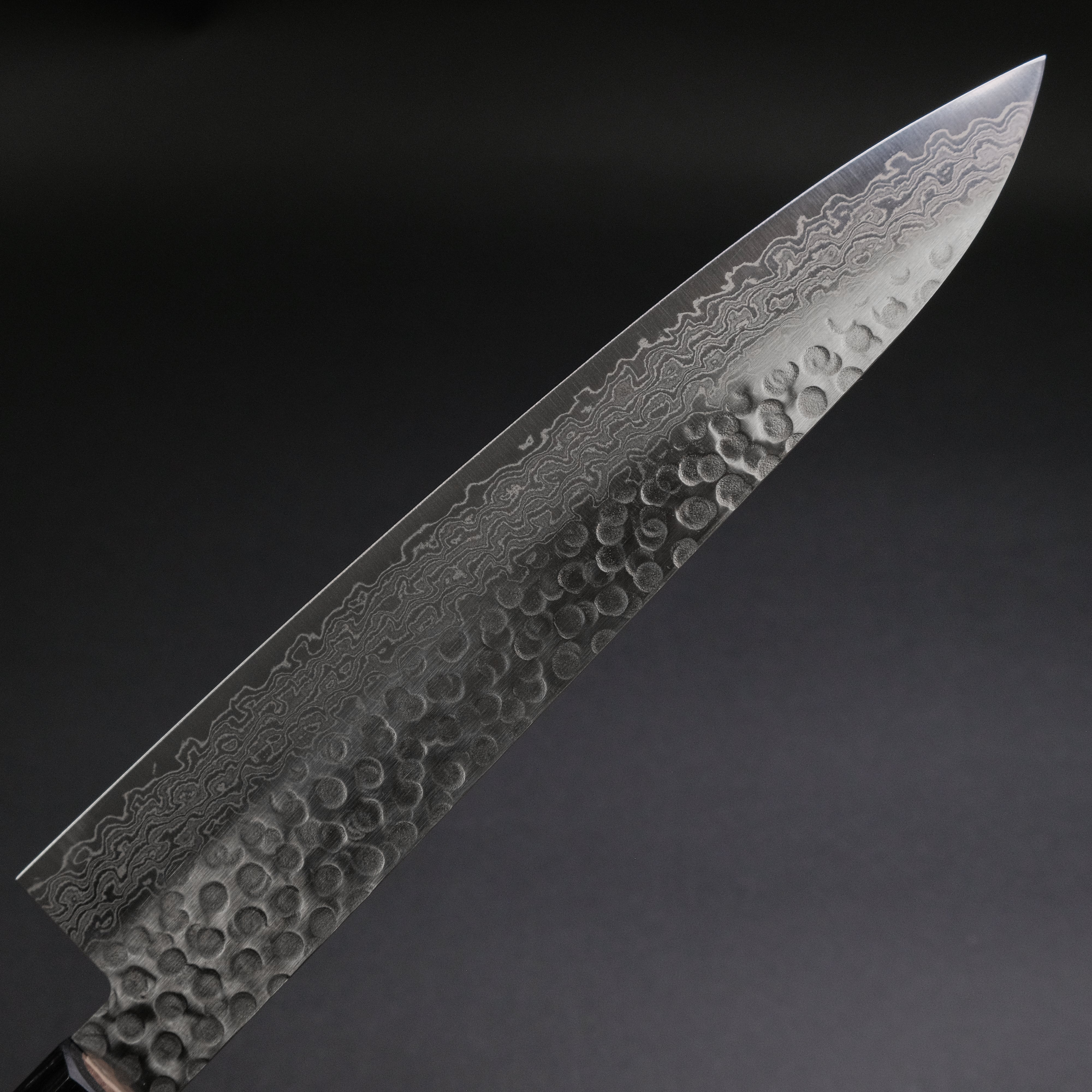 Hitohira HG Tsuchime Damascus Gyuto 240mm Japanese Chef Knife with Walnut Handle - Perfect for Sushi, Meat Slicing & Professional Kitchen Use