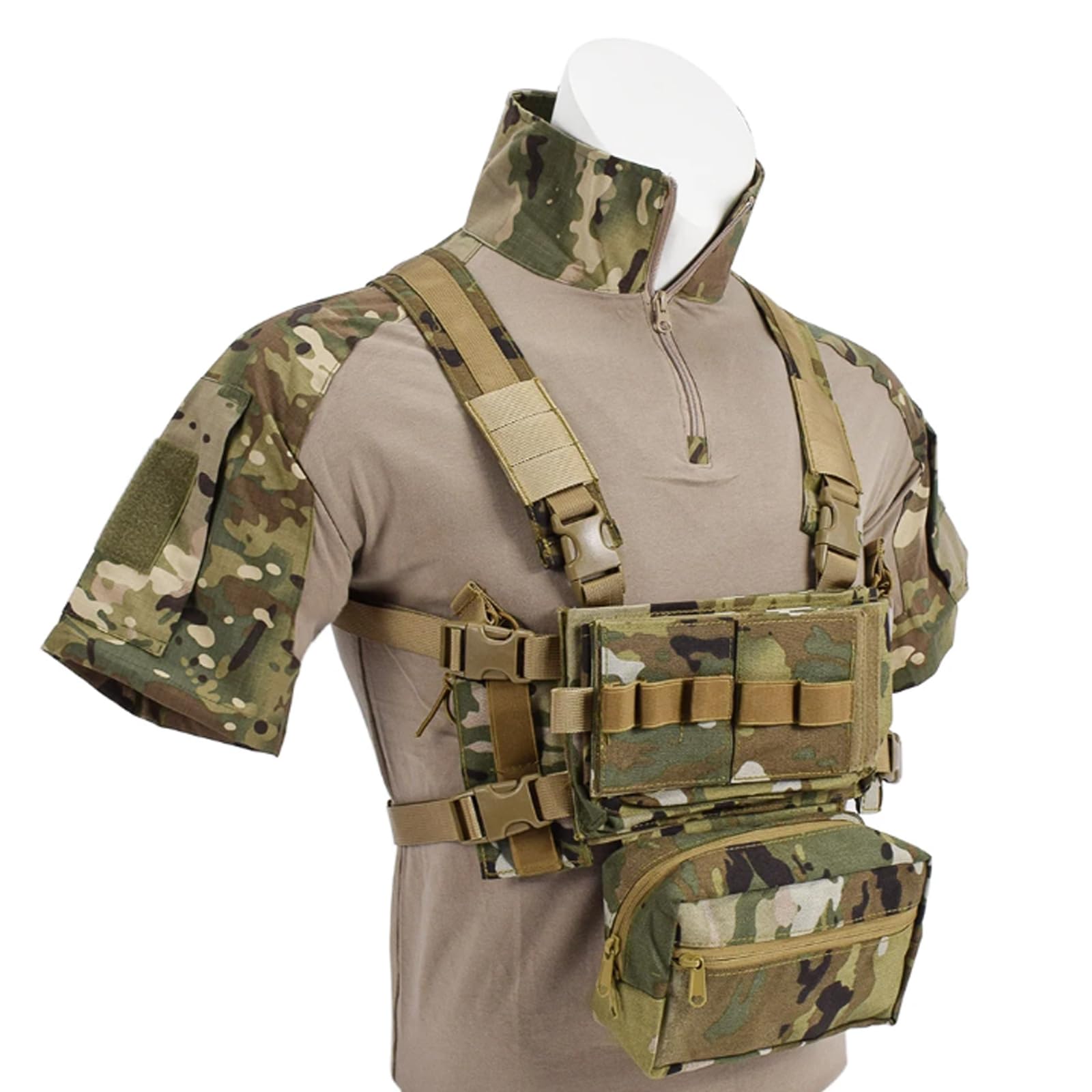Adjustable Tactical Chest Rig Vest with Quick Detach System - Military Grade Molle Compatible Chest Pack for Camping, Hiking, Hunting & Outdoor Adventures - Perfect for Airsoft, Paintball & Survival Gear Organization