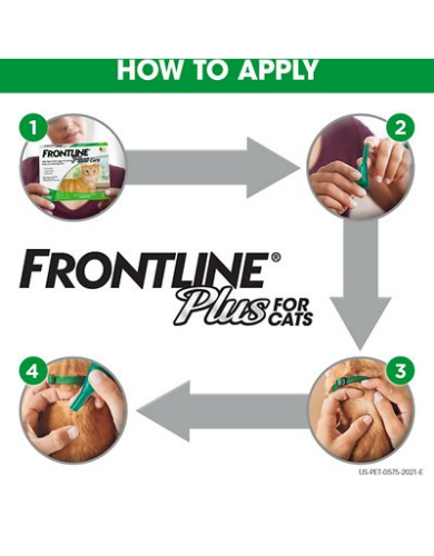 Frontline Plus Flea and Tick Treatment for Cats - 6 Doses (2 Sizes) | Fast-Acting, Waterproof Protection for Indoor & Outdoor Cats