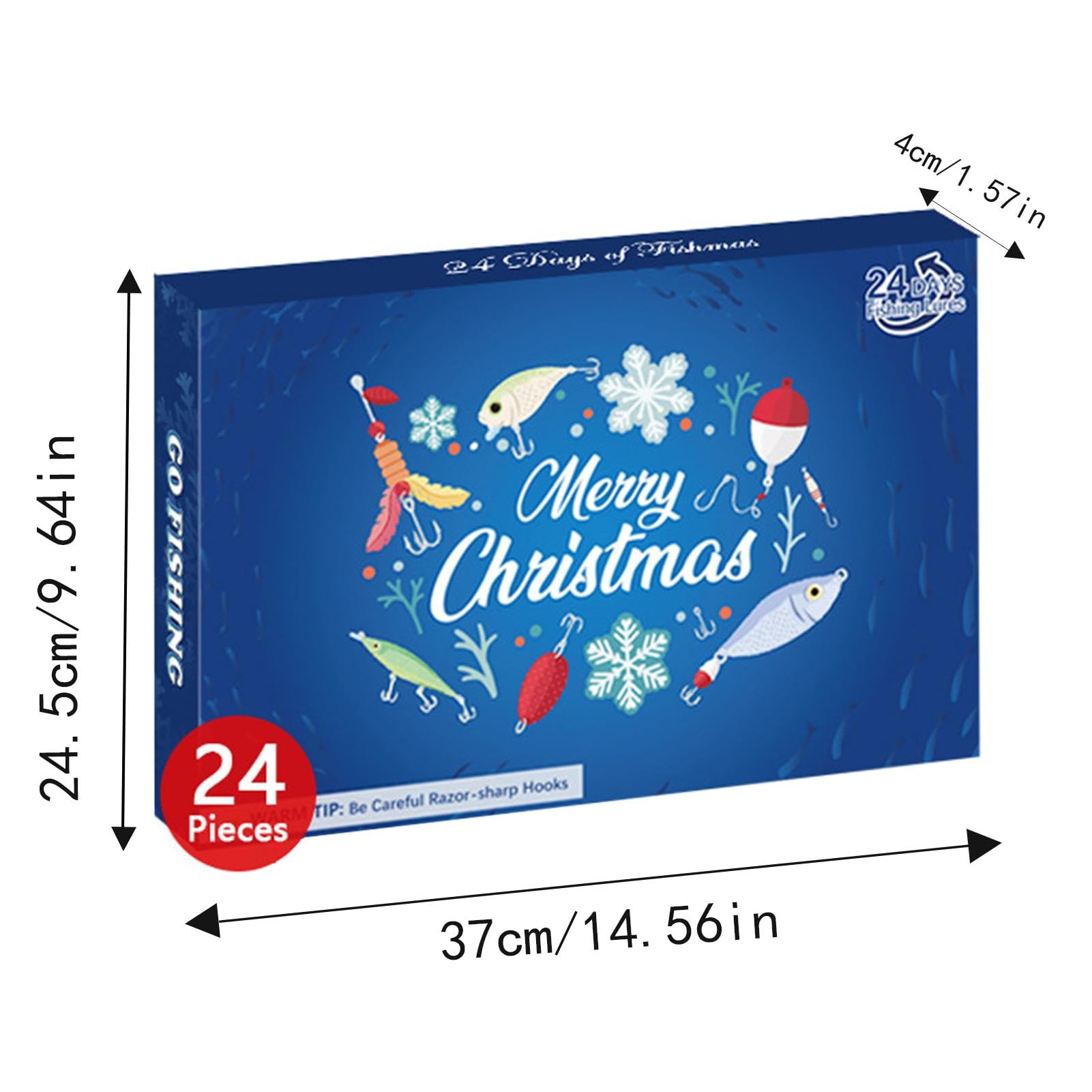 24-Piece Fishing Advent Calendar Countdown - Christmas Bait Set for Anglers | Perfect Holiday Gift for Family & Friends | Fun Countdown to Christmas for Fishing Enthusiasts