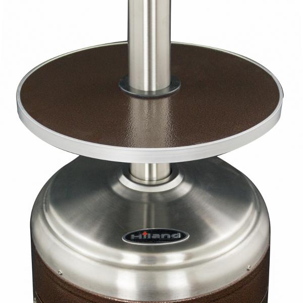 Dual-Tone Outdoor Patio Heater with Table - Freestanding Propane Heater for Backyard, Deck & Garden - Perfect for Cold Weather Entertaining & Al Fresco Dining