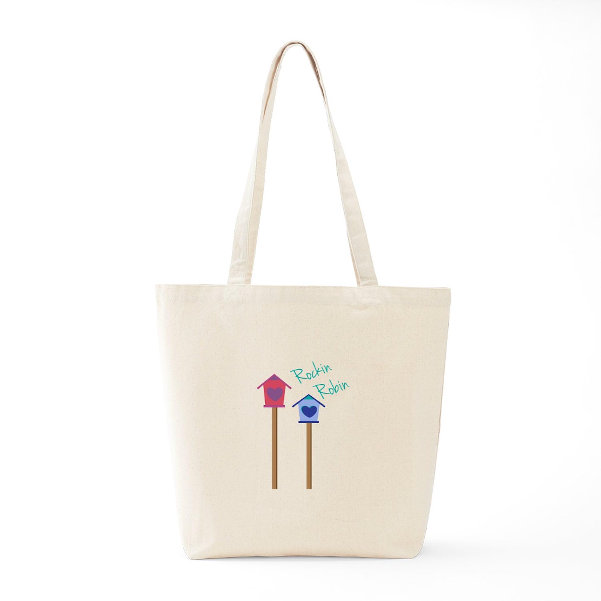 Rockin Robin Canvas Tote Bag - Natural Reusable Shopping Bag for Groceries, Beach & Everyday Use | Eco-Friendly Cotton Tote with Unique Design