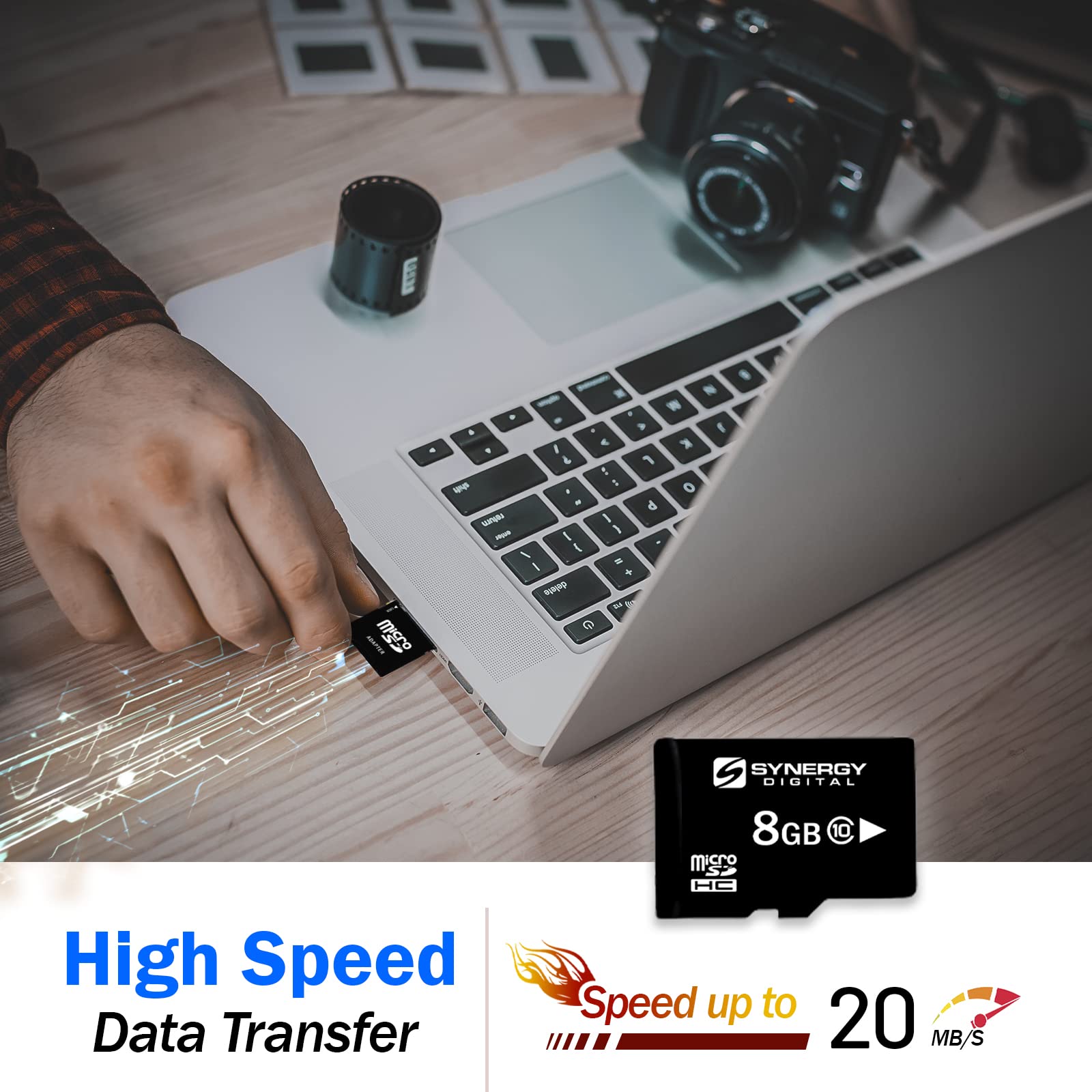 Coleman CVW9HD Camcorder 8GB microSDHC Memory Card with SD Adapter - High Speed Storage for HD Video Recording, Action Cameras & Digital Devices