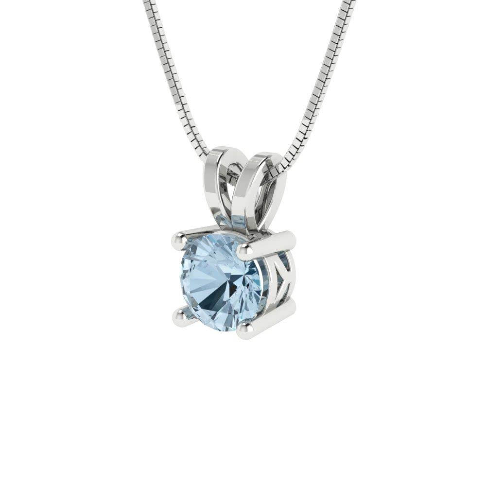 0.50 ct Natural Sky Blue Topaz Solitaire Pendant with 18