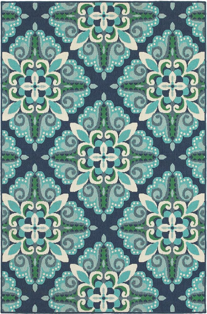 Moretti Constant Area Rug 2206B Blue Diamond Curls 7'10