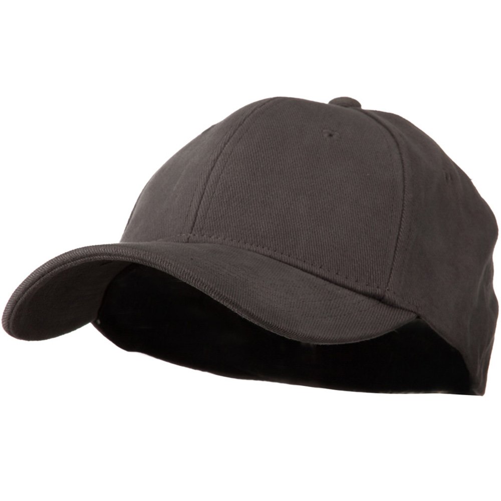 Stretch Heavy Weight Brushed Cotton Fitted Cap for Men - Charcoal Grey, Size L-XL | Comfortable Baseball Hat for Outdoor Sports, Running & Casual Wear