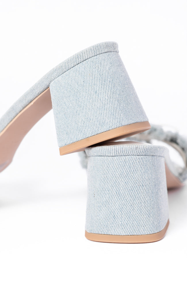 Delanie Stylish Denim Heels for Women - Comfortable High Heel Sandals with Ankle Strap - Perfect for Parties, Weddings & Night Out (Final Sale)